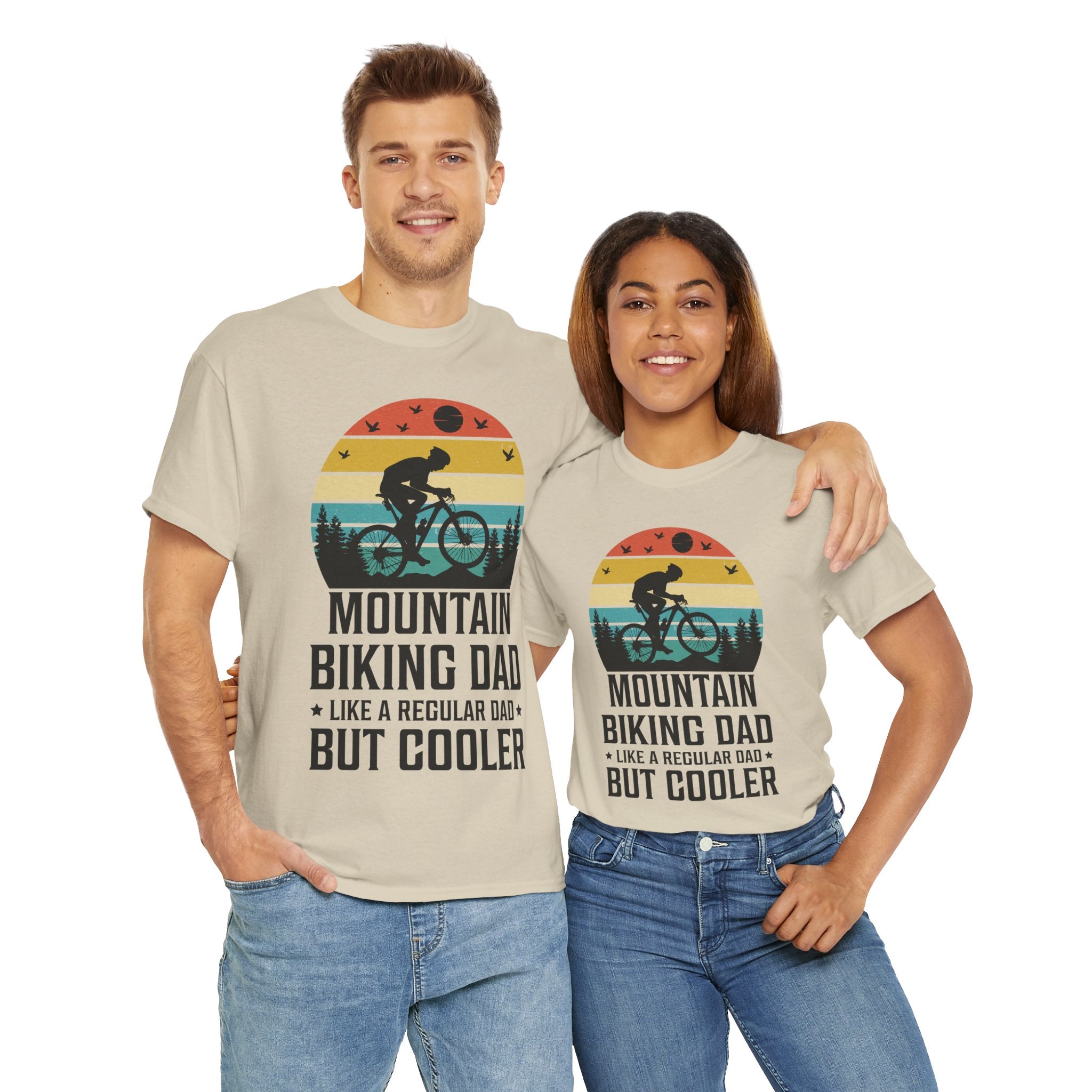 Retro Mountain Biking Dad Tee - Unique Gift Idea