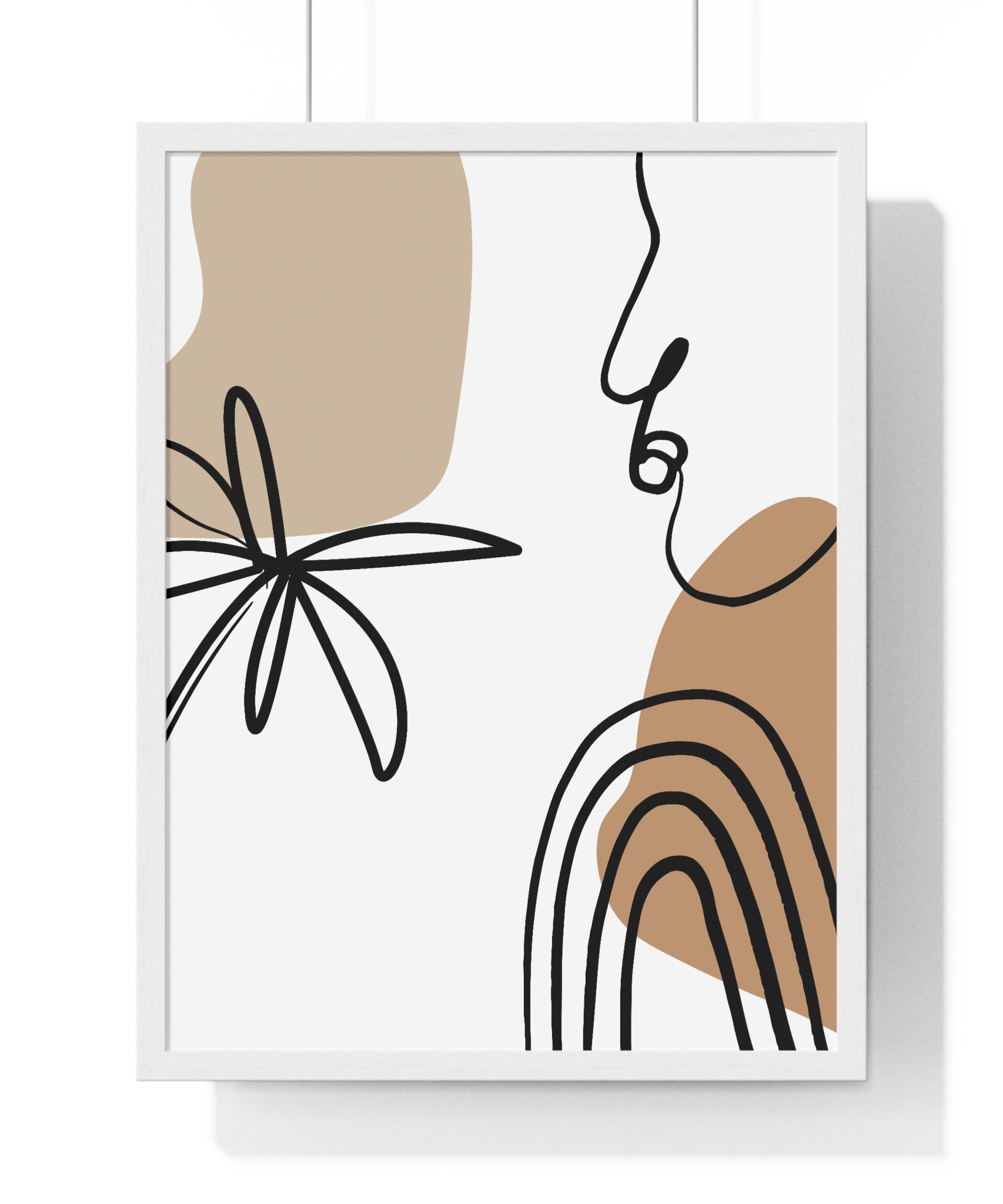 Abstract Face & Floral Art – Wooden Framed Poster | Gallory Hive
