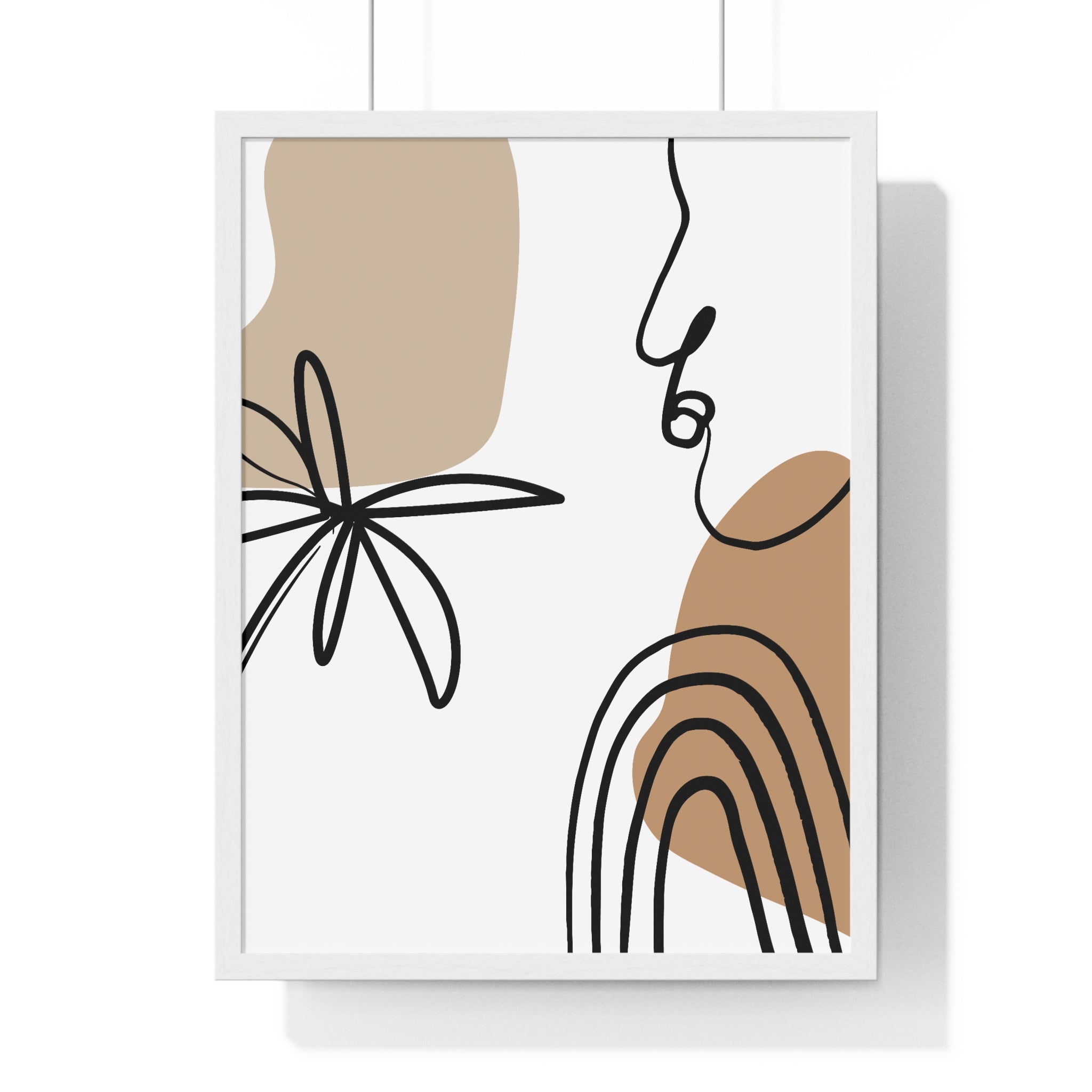 Abstract Face & Floral Art – Wooden Framed Poster | Gallory Hive