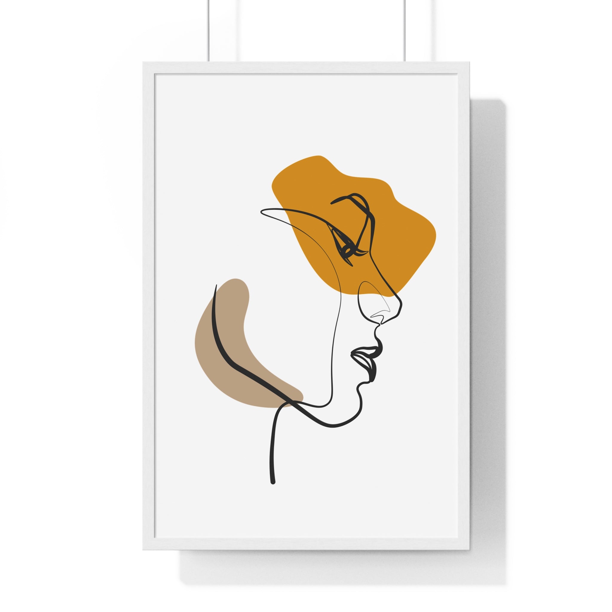 Abstract Profile Line Art – Framed Face Print