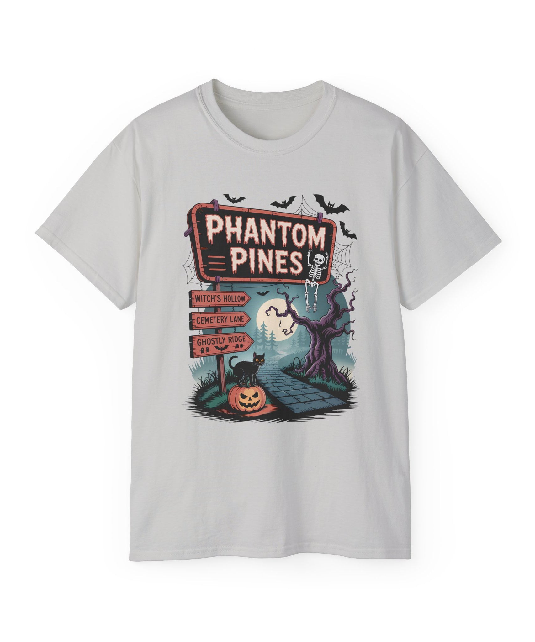 Halloween Phantom Pines Spooky Skeleton Tee