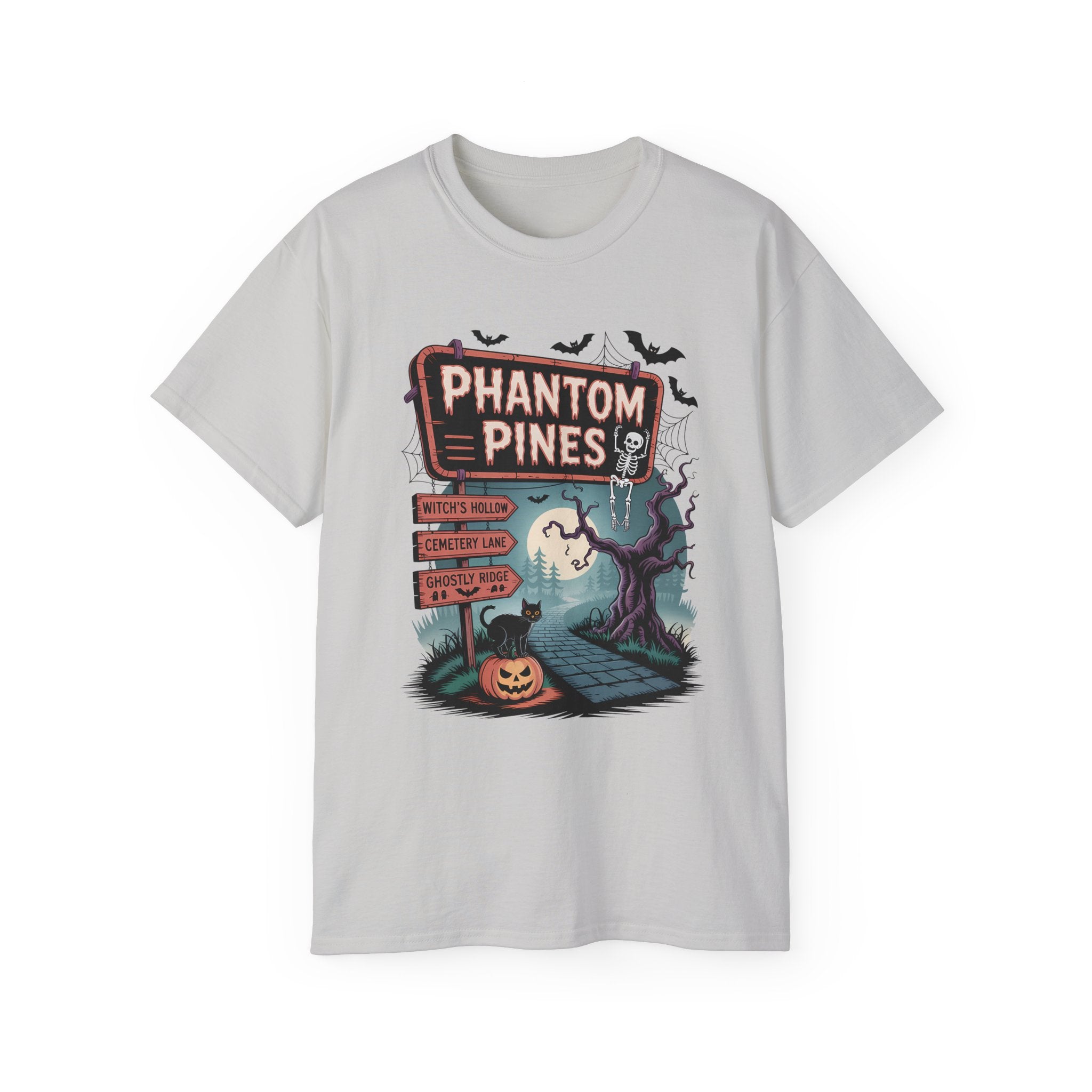 Halloween Phantom Pines Spooky Skeleton Tee