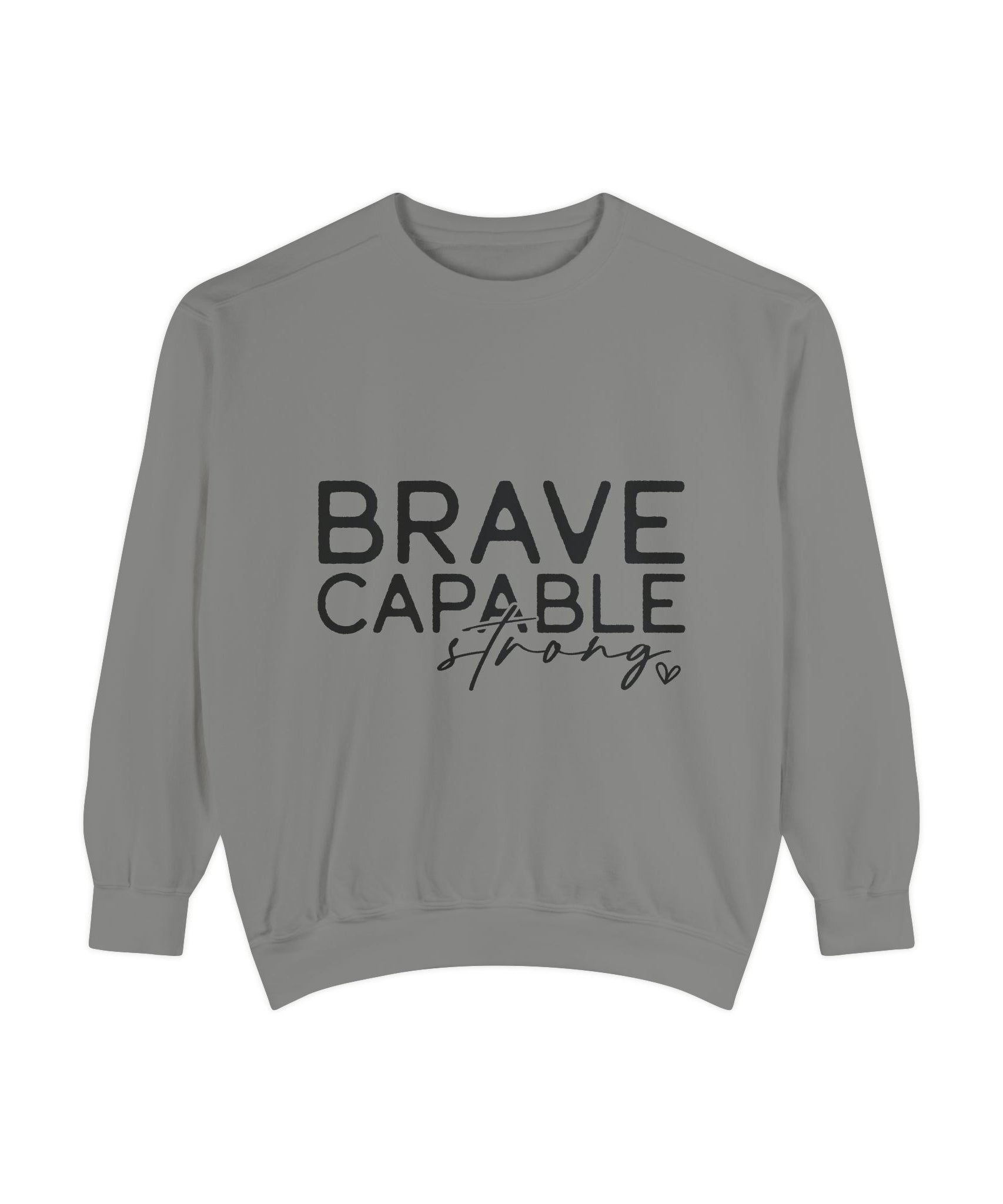 Minimalist Brave Capable Strong Crewneck Sweatshirt | Gallory Hive