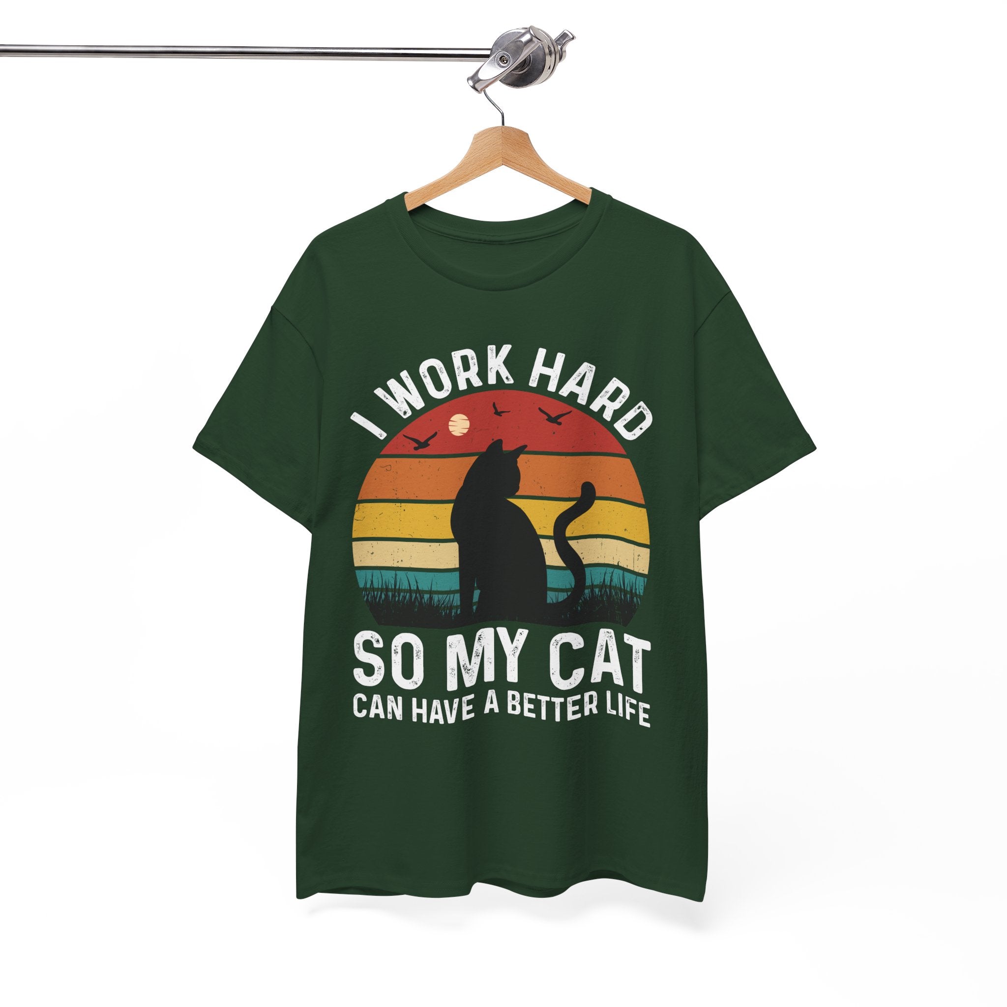 Retro Cat Lover Tee - Work Hard for My Pet | Gallory Hive