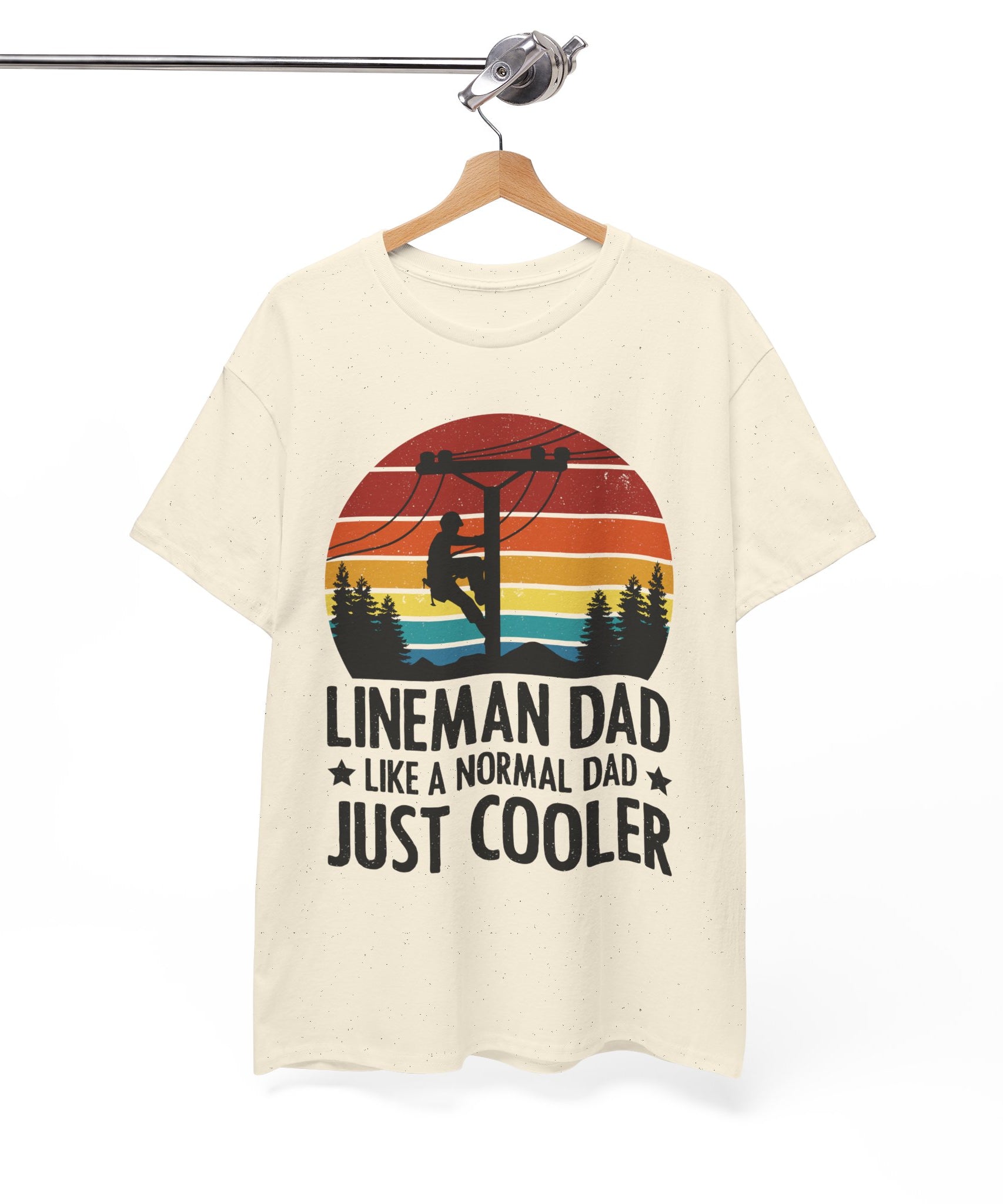 Lineman Tee – Bold Sunset & Power Lines