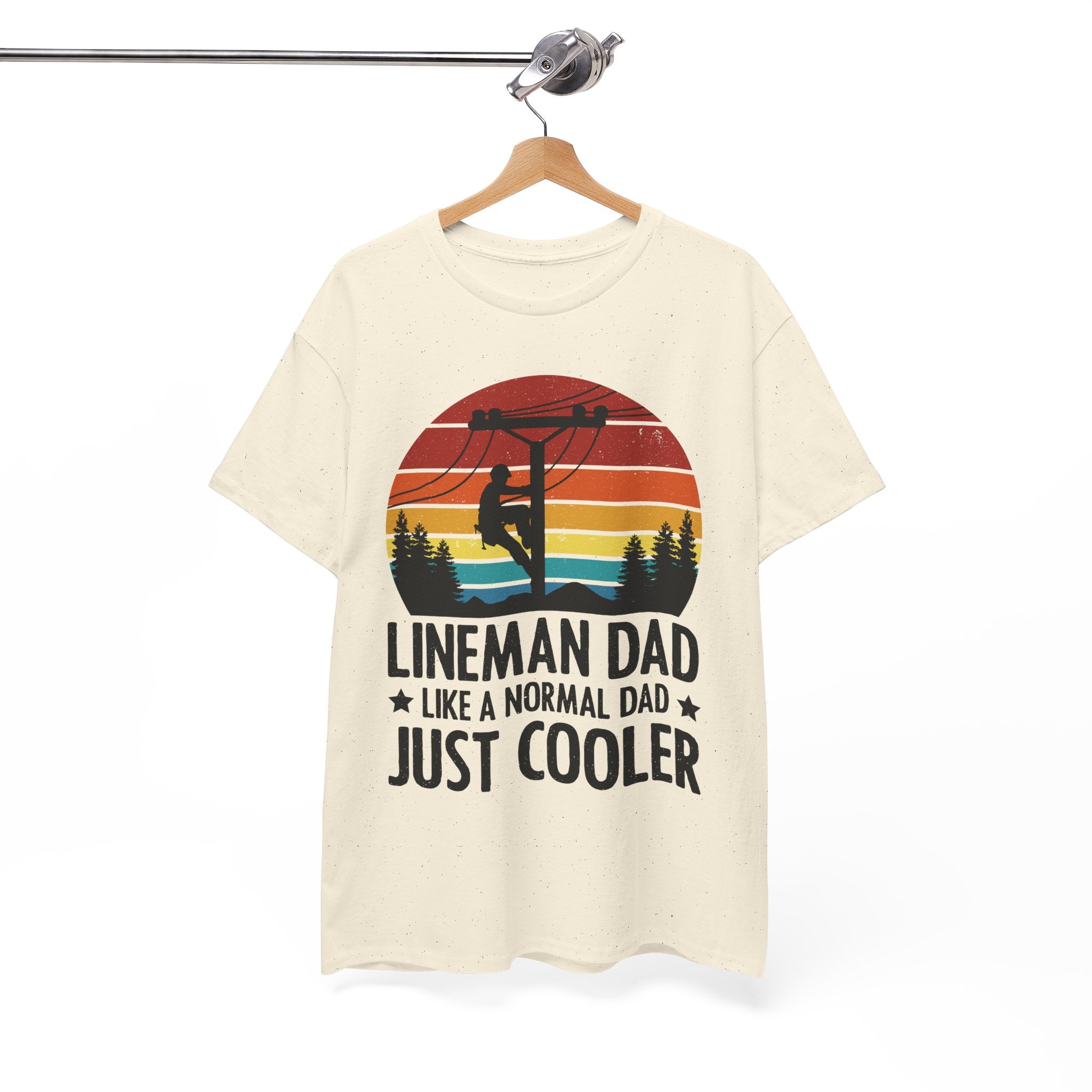 Lineman Tee – Bold Sunset & Power Lines