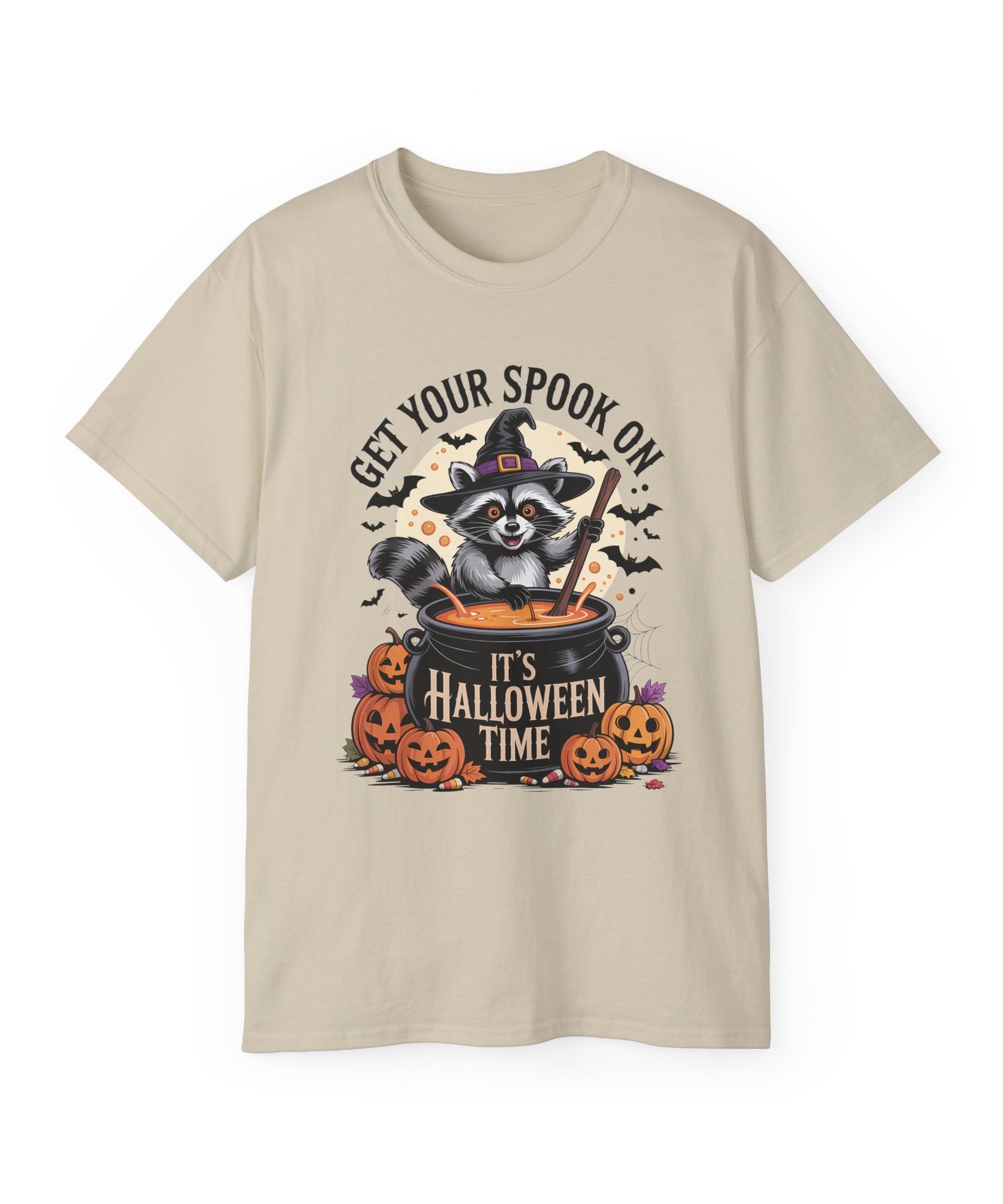 Halloween Raccoon Tee - Spook On Witch Design | Gallory Hive