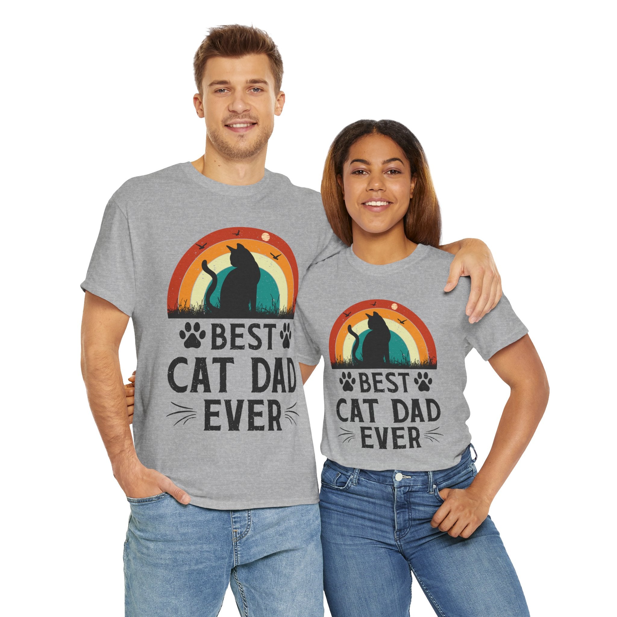 Best Cat Dad Ever T-Shirt Retro