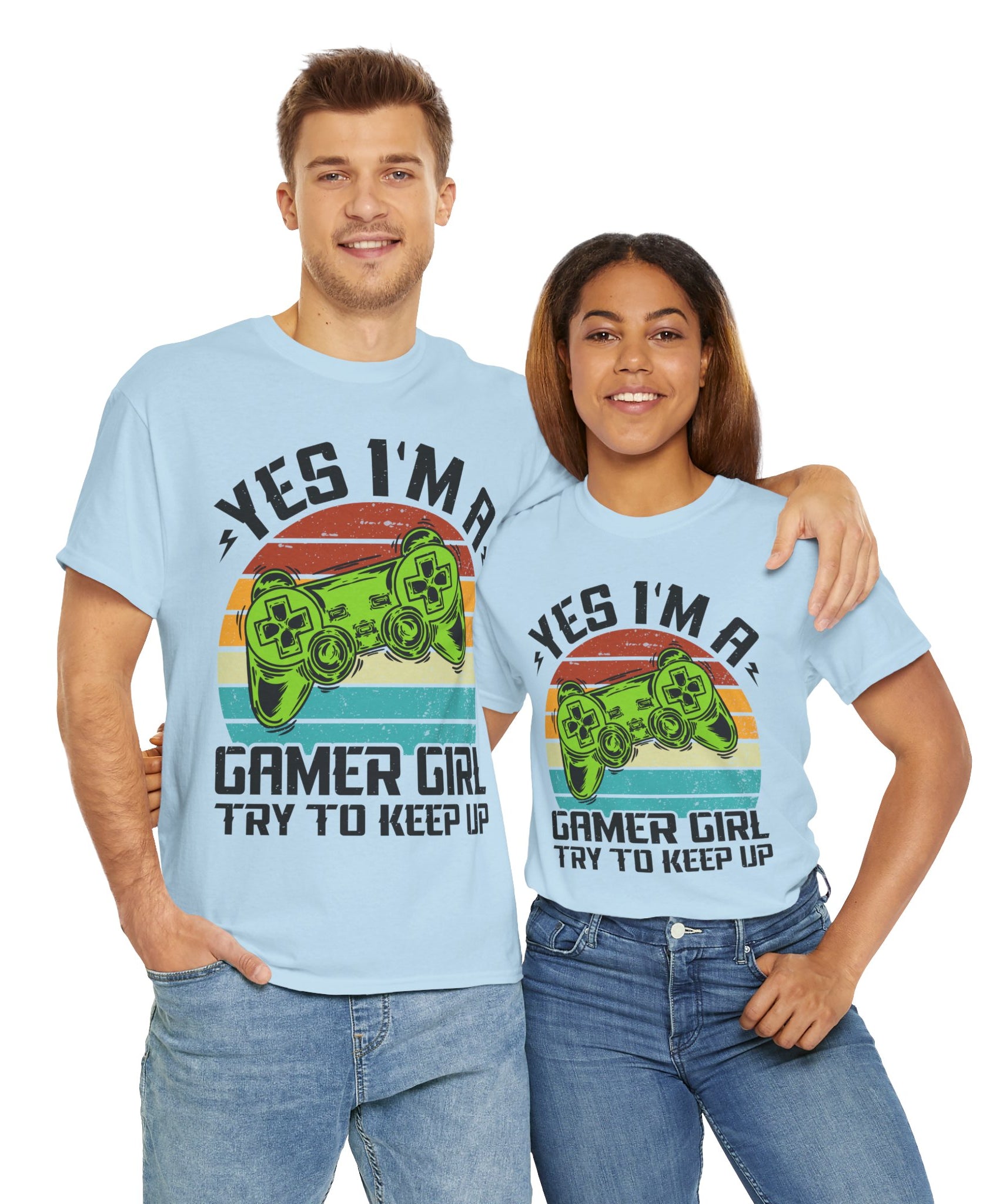 Retro Gamer Girl Tee - Gaming Vibes