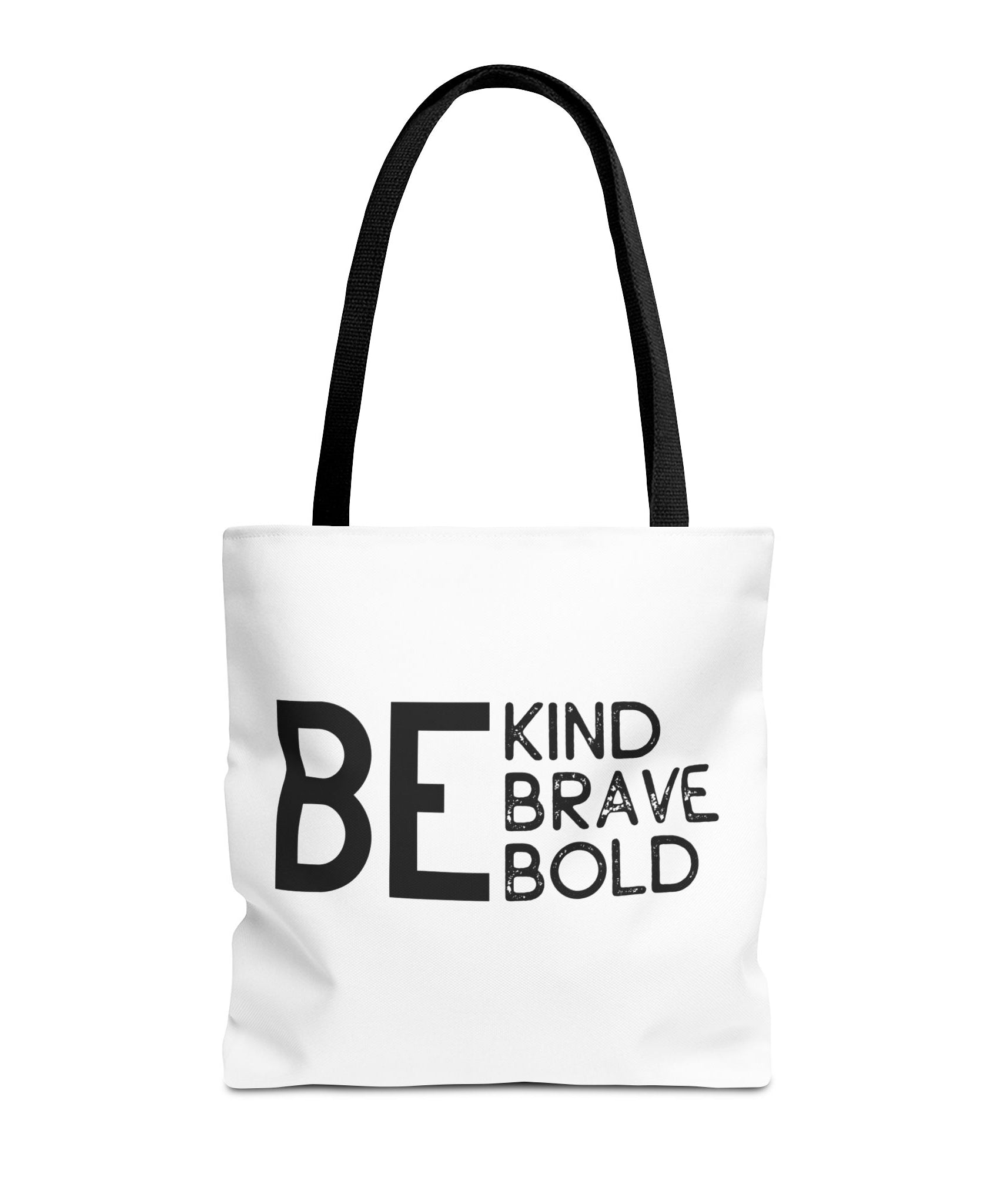 Inspirational Tote Bag - Be Kind Brave Bold - Eco-Friendly Carryall