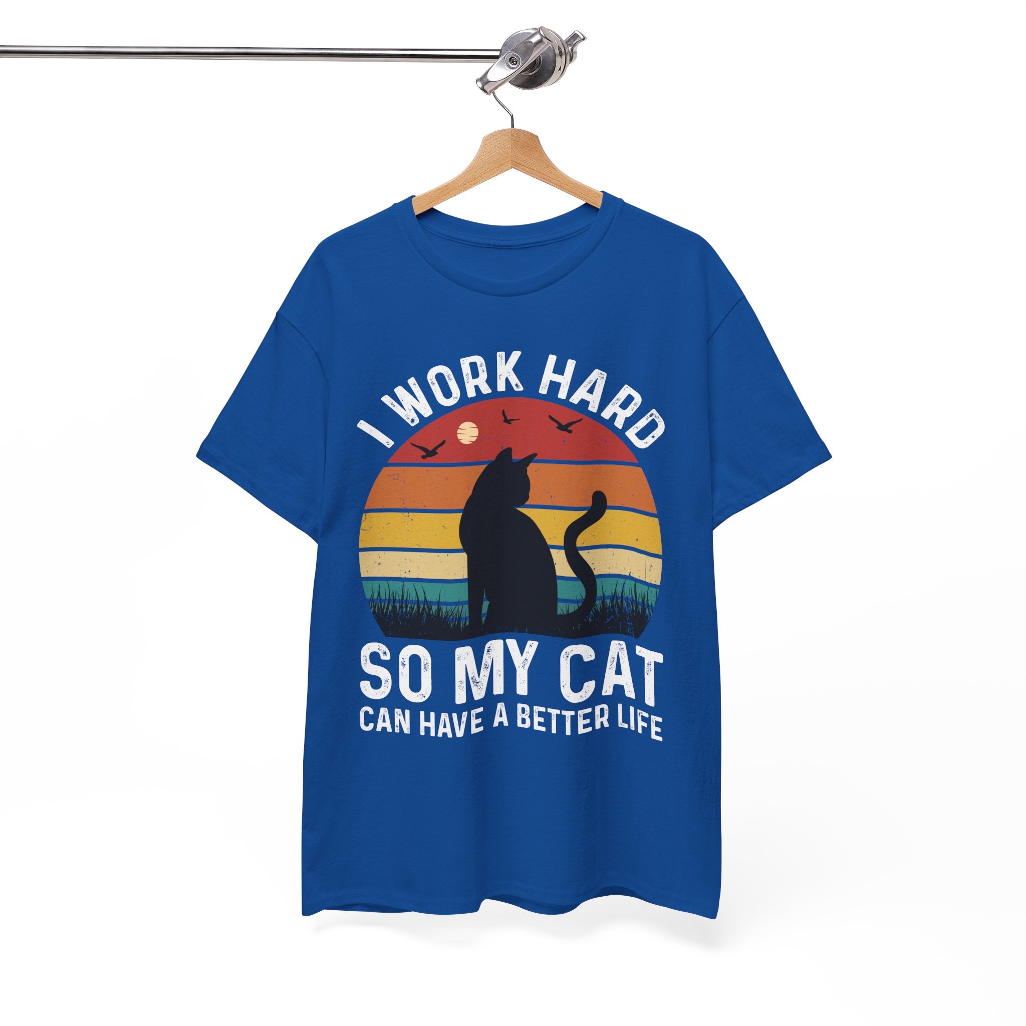 Retro Cat Lover Tee - Work Hard for My Pet | Gallory Hive