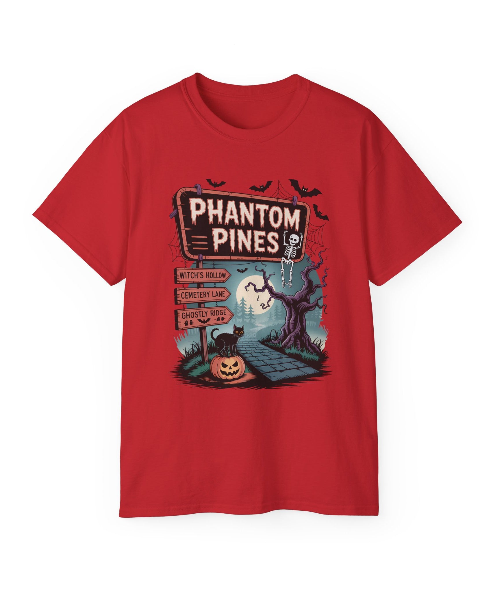Halloween Phantom Pines Spooky Skeleton Tee | Gallory Hive