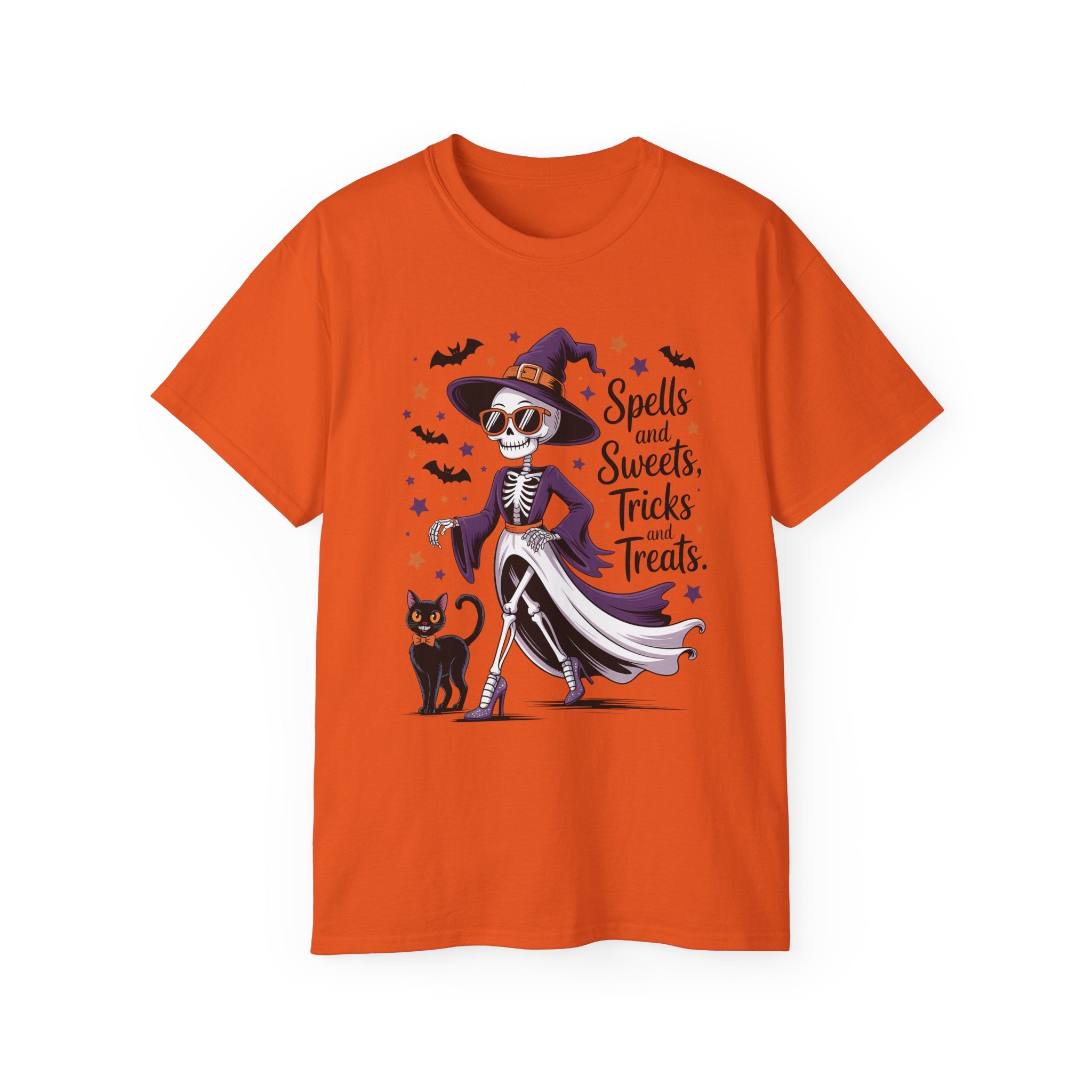 Spooky Skeleton Halloween Witch T-Shirt | Gallory Hive