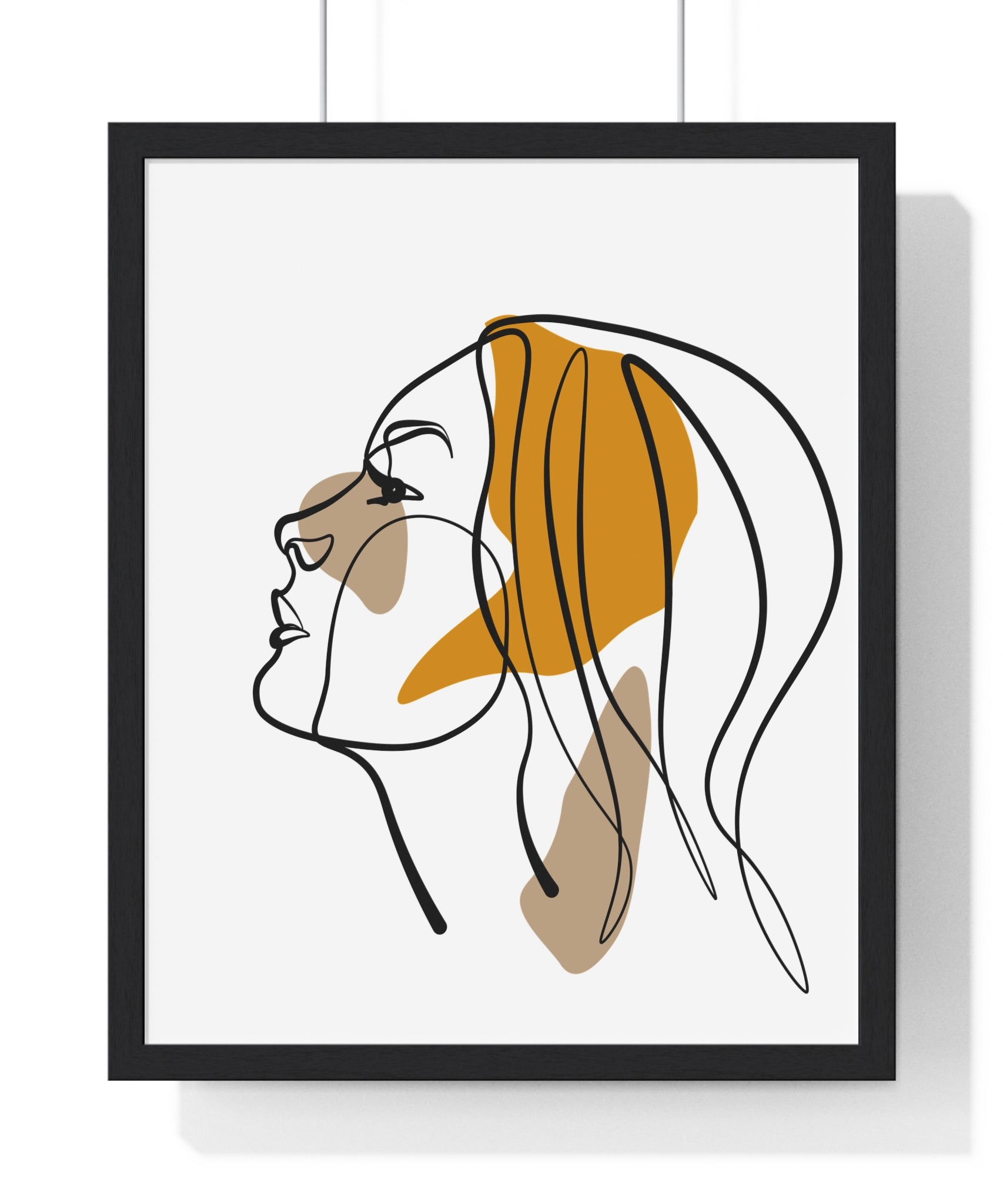 Abstract Woman Face Art – Framed Minimalist Print