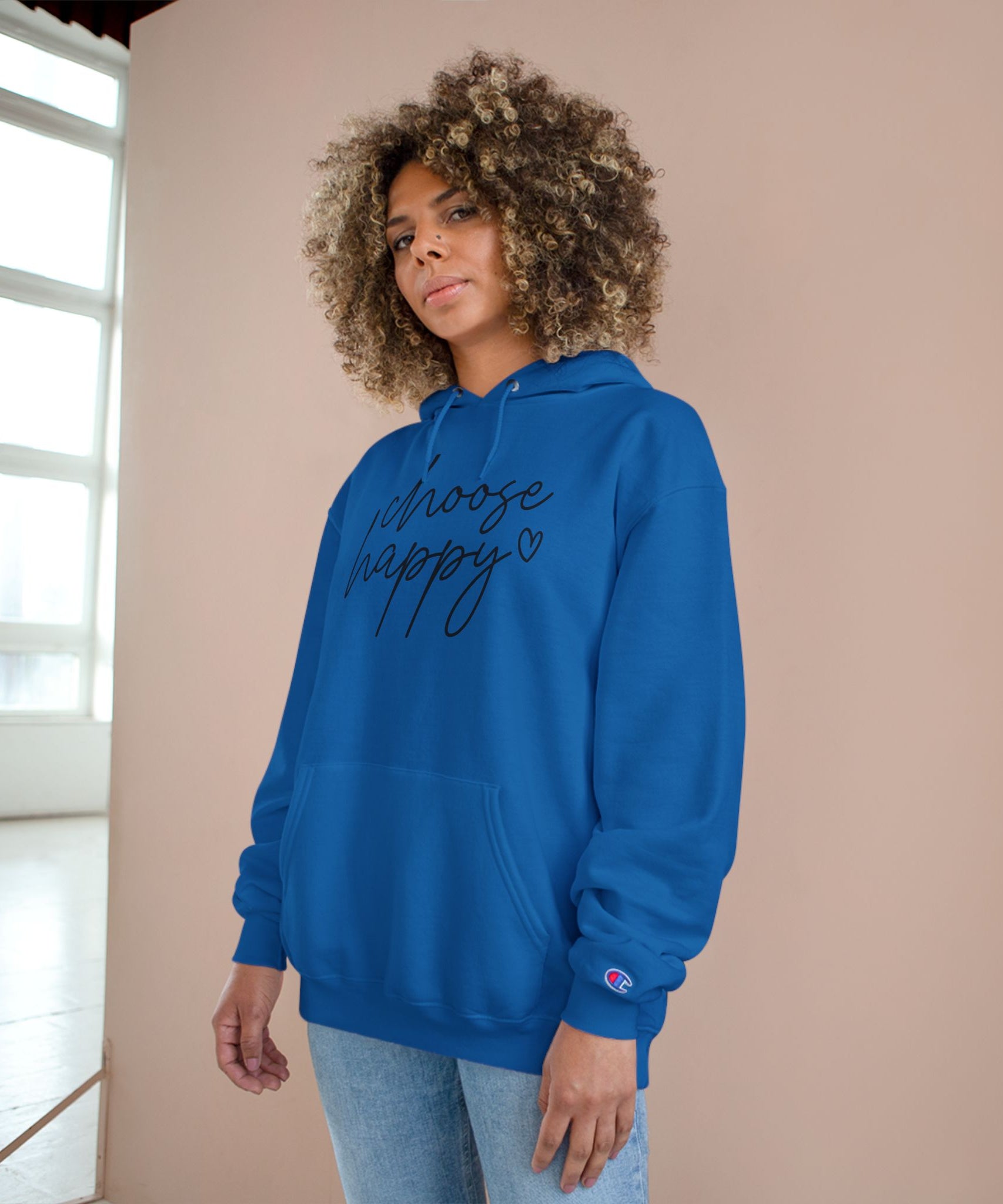 Unisex Hoodie – Choose Happy Minimalist Print