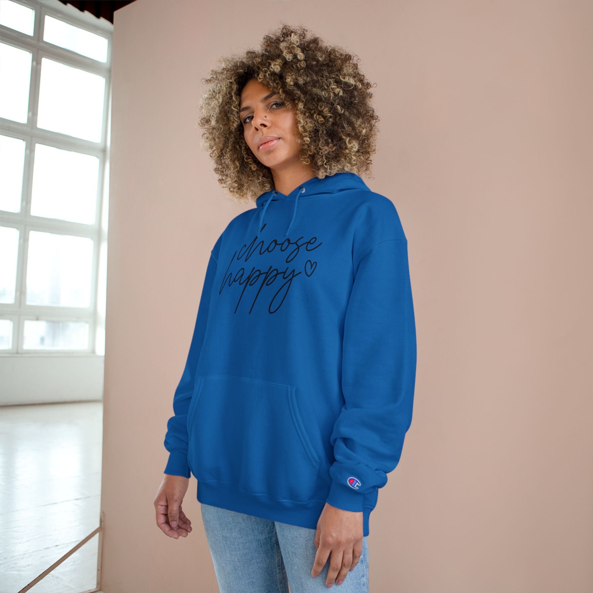 Unisex Hoodie – Choose Happy Minimalist Print