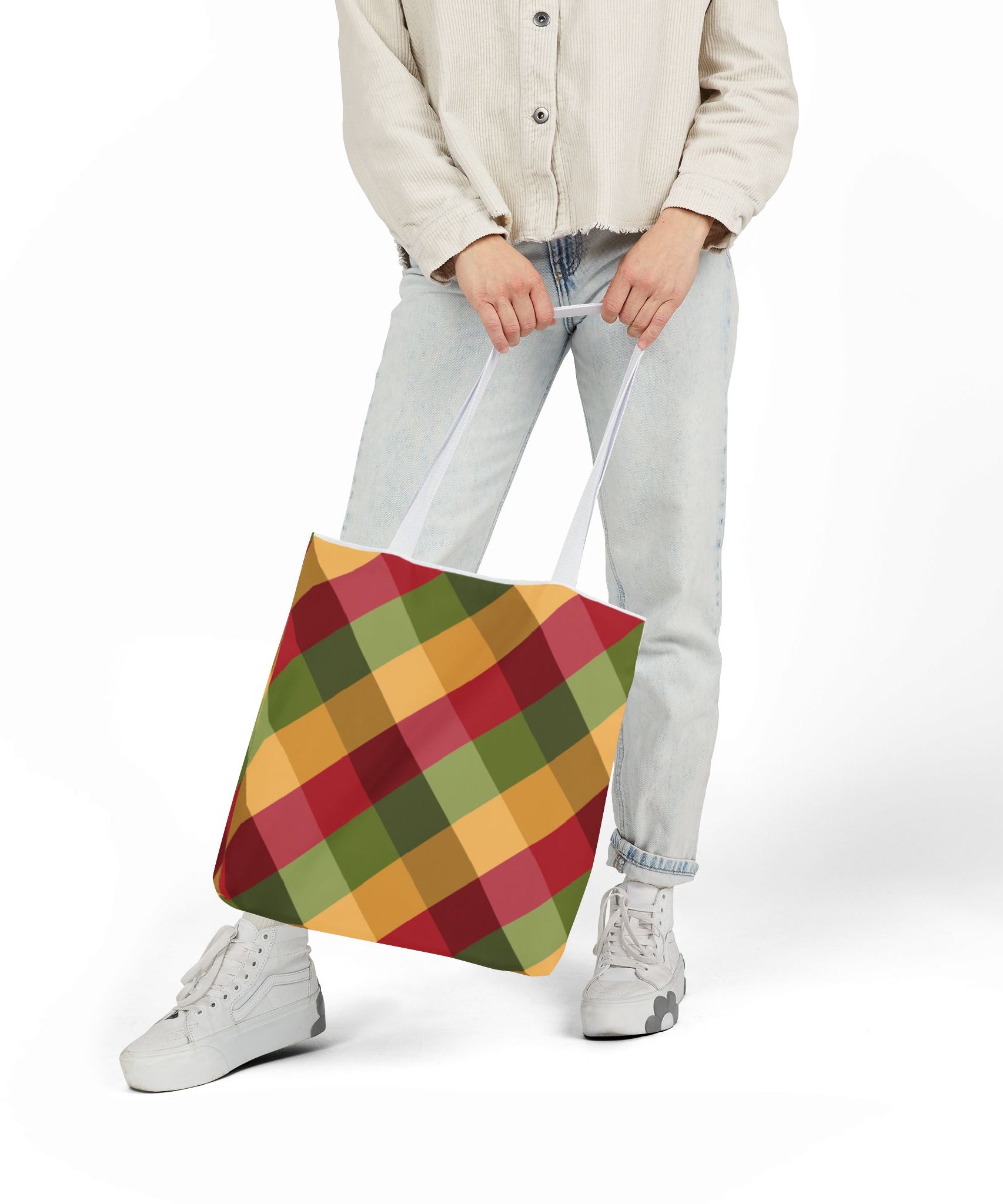 Vibrant Geometric Angle Design Canvas Tote