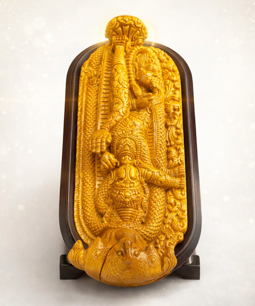 Handmade Anantha Shayanam God Padmanabha Wooden Sculpture | Gallory Hive