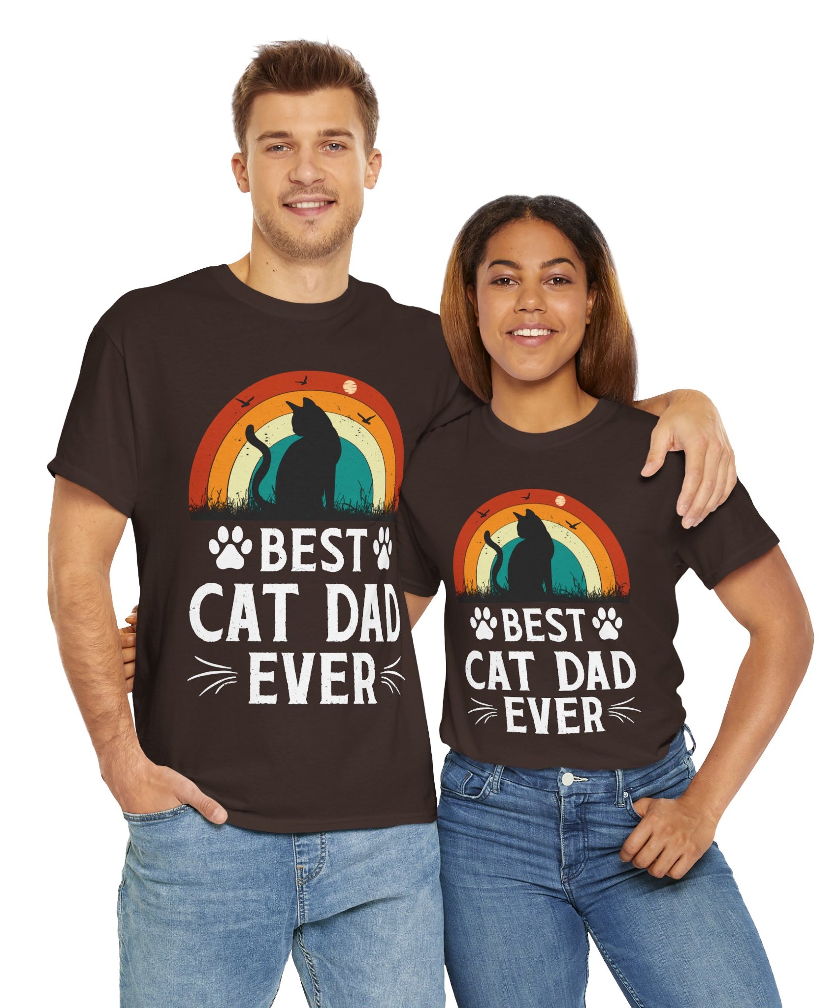 Best Cat Dad Ever T-Shirt Retro