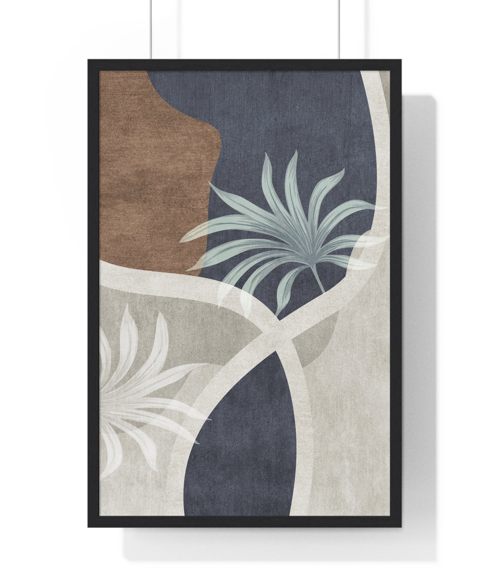 Geometrical Leaf Premium Framed Wooden Poster