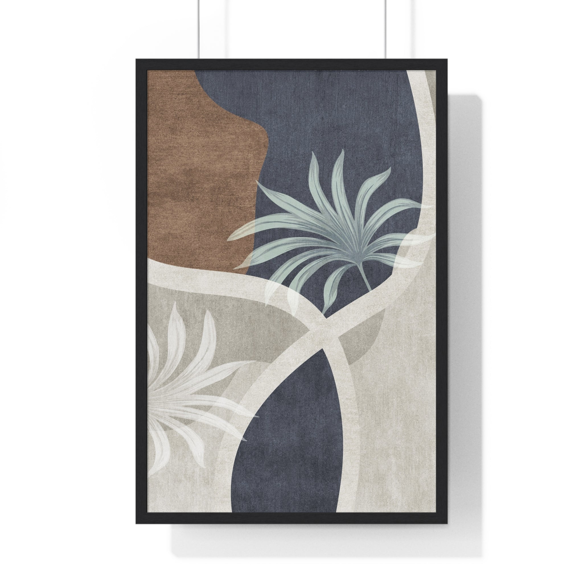 Geometrical Leaf Premium Framed Wooden Poster