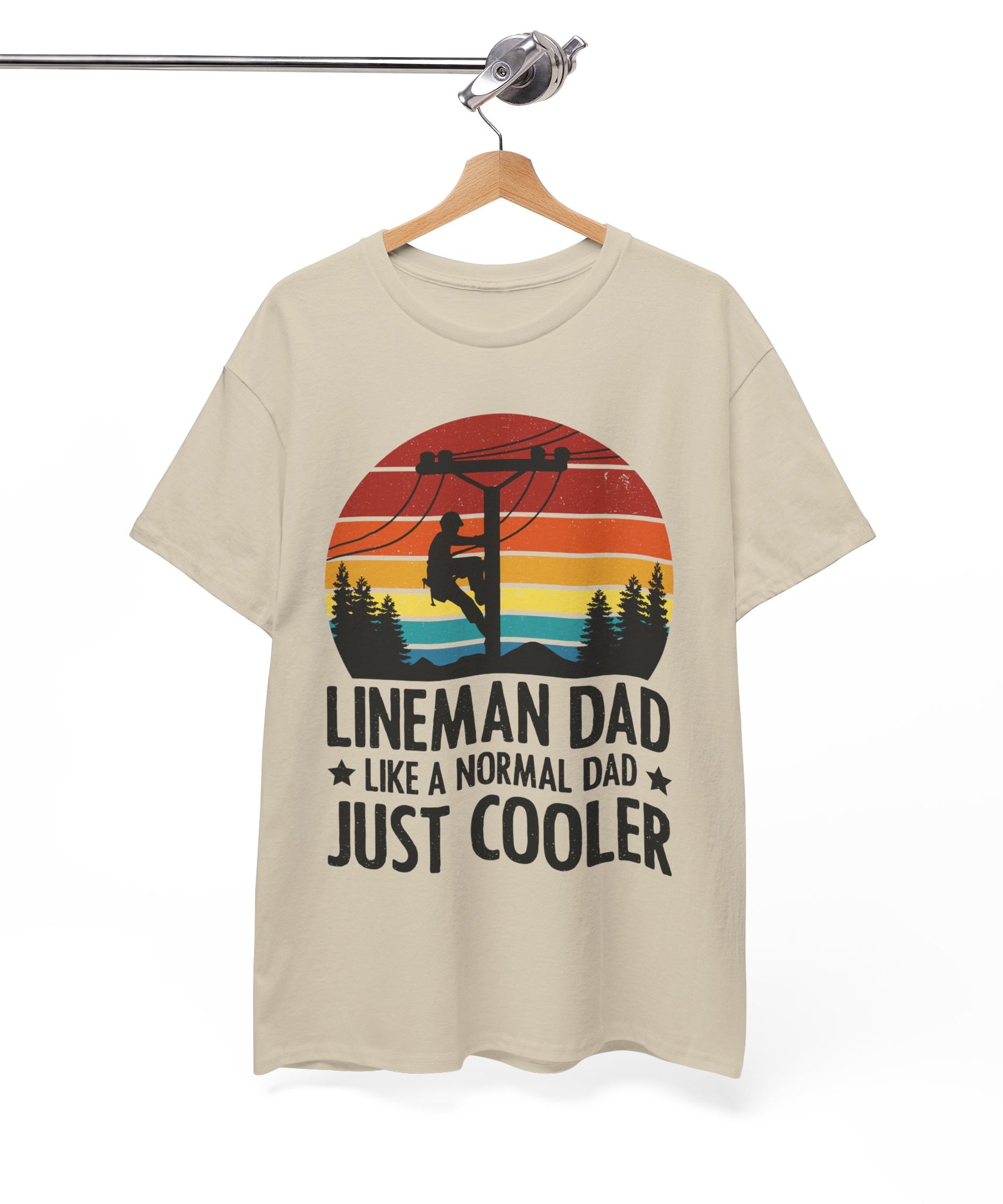 Lineman Tee – Bold Sunset & Power Lines