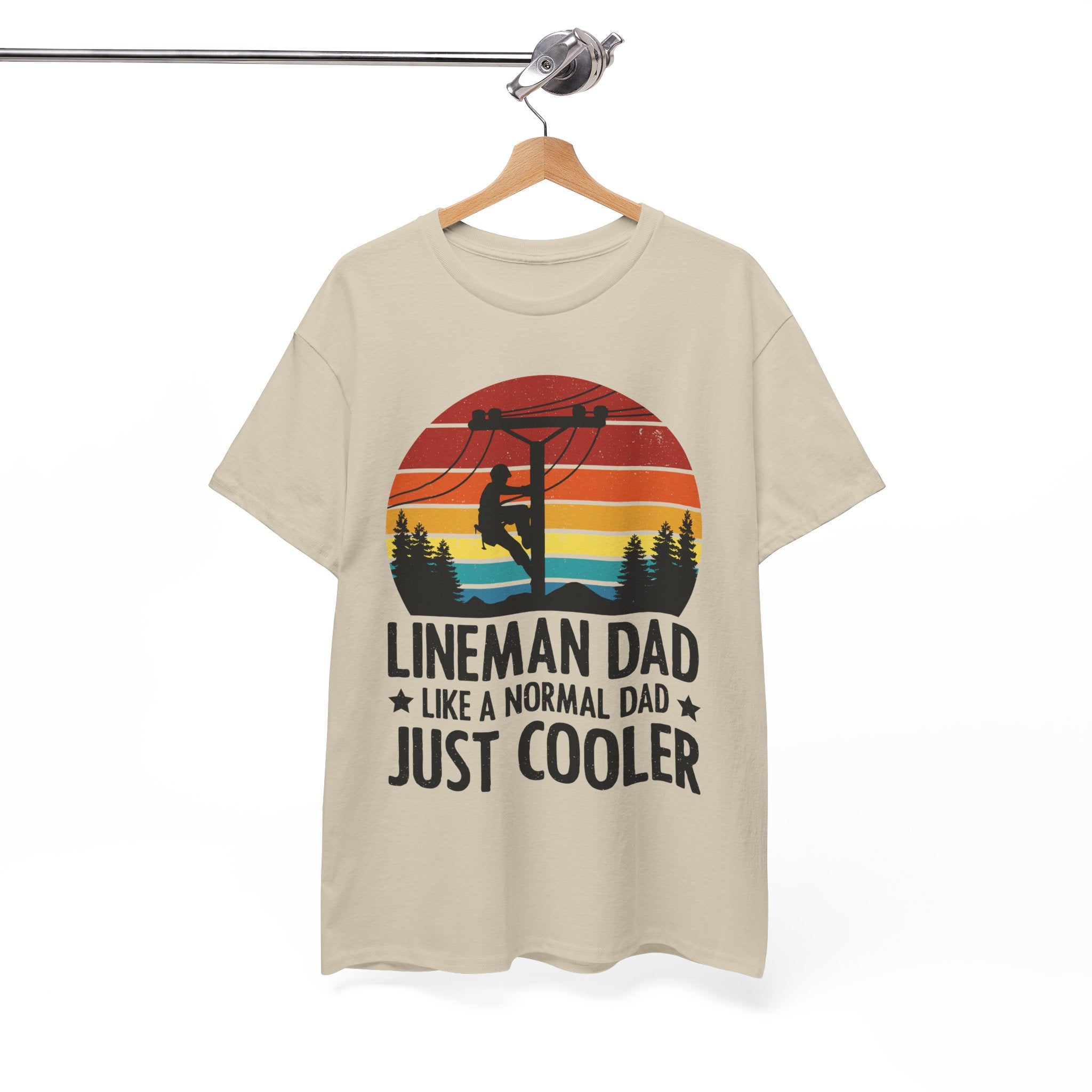 Lineman Tee – Bold Sunset & Power Lines