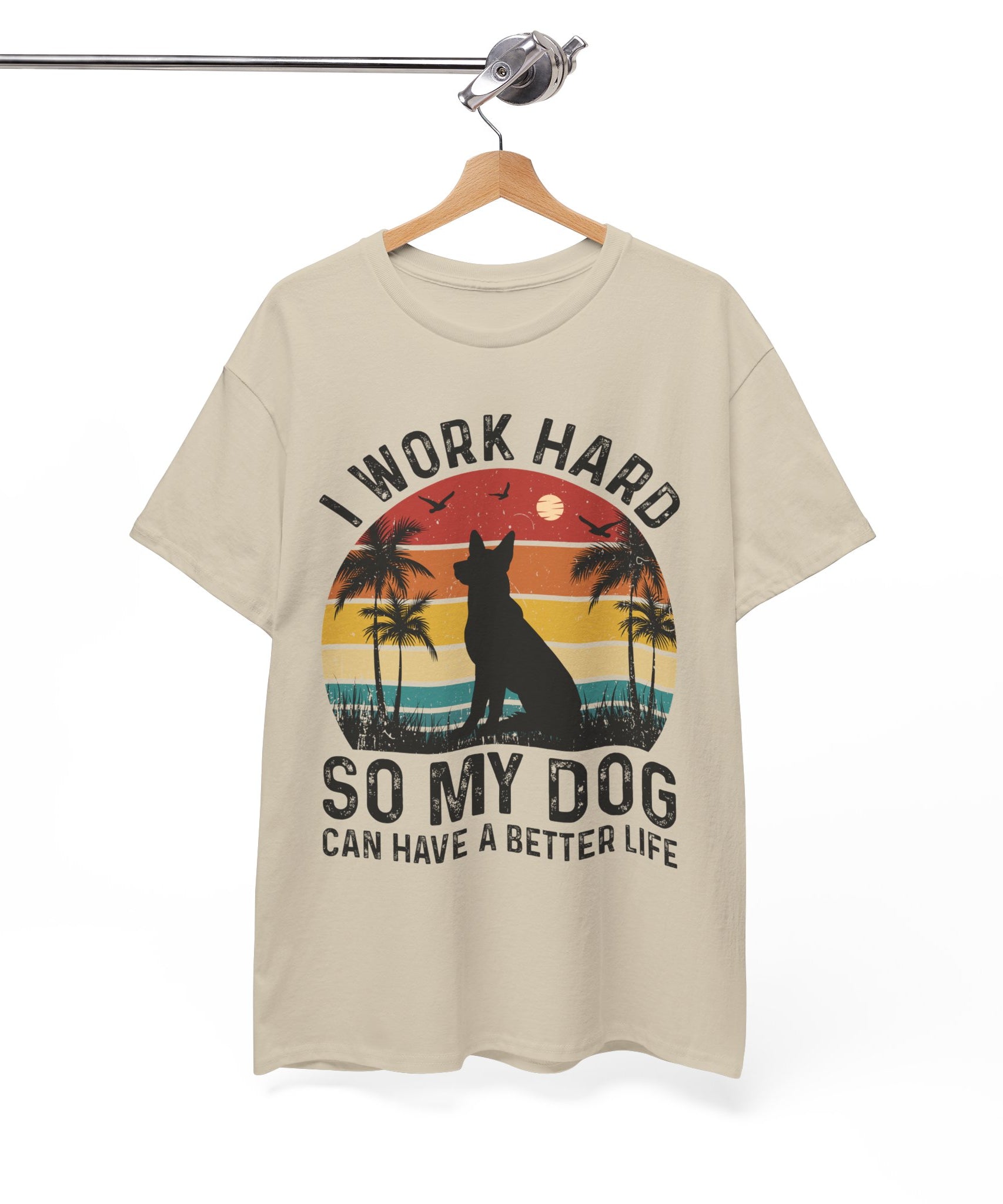 Retro Dog Lover Tee - Work Hard for My Pet