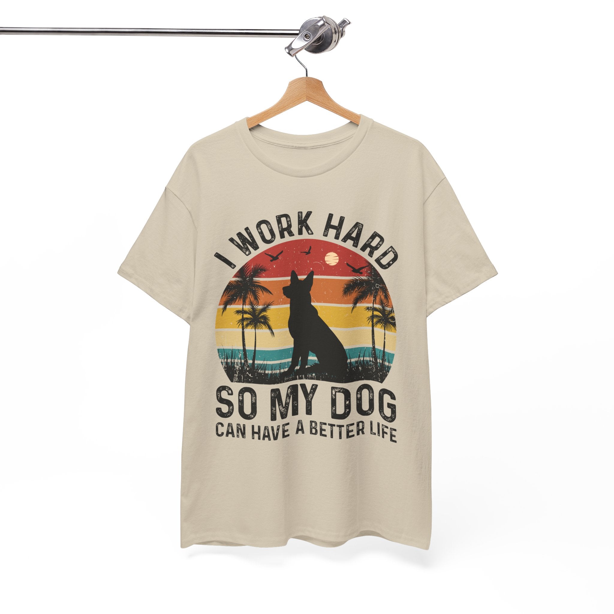 Retro Dog Lover Tee - Work Hard for My Pet