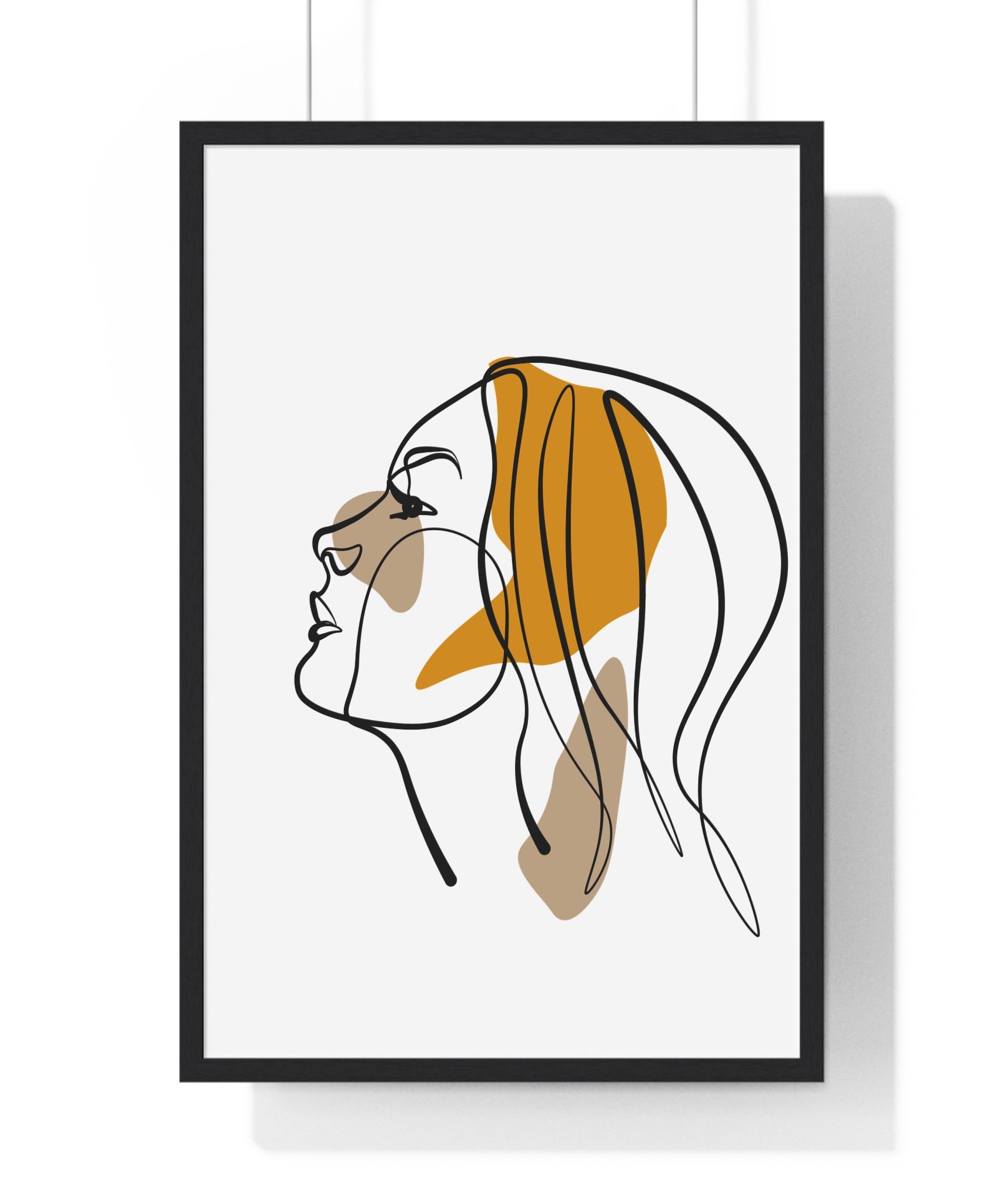 Abstract Woman Face Art – Framed Minimalist Print | Gallory Hive