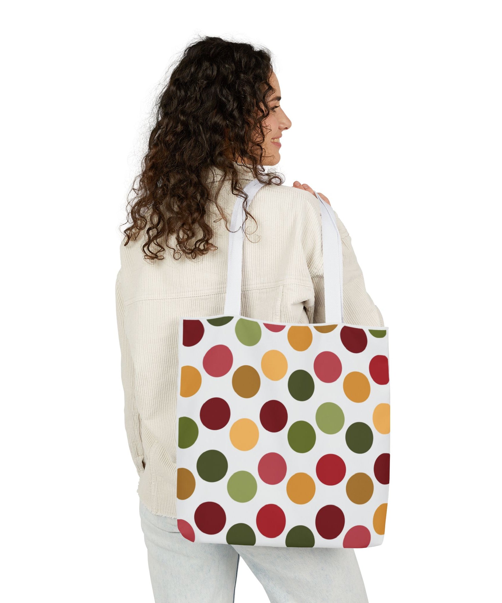 Colorful Polka Dot Canvas Tote Bag | Gallory Hive