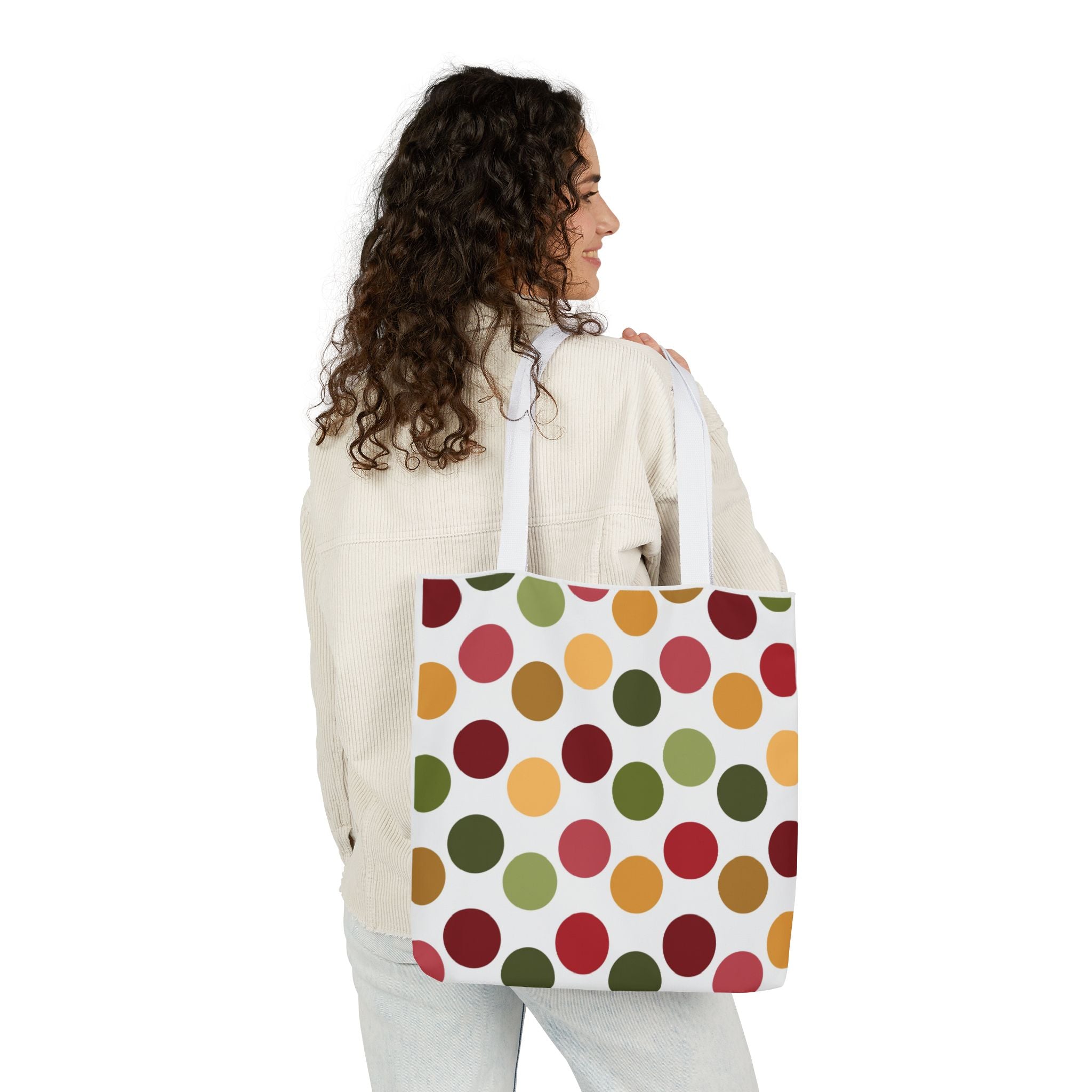Colorful Polka Dot Canvas Tote Bag | Gallory Hive