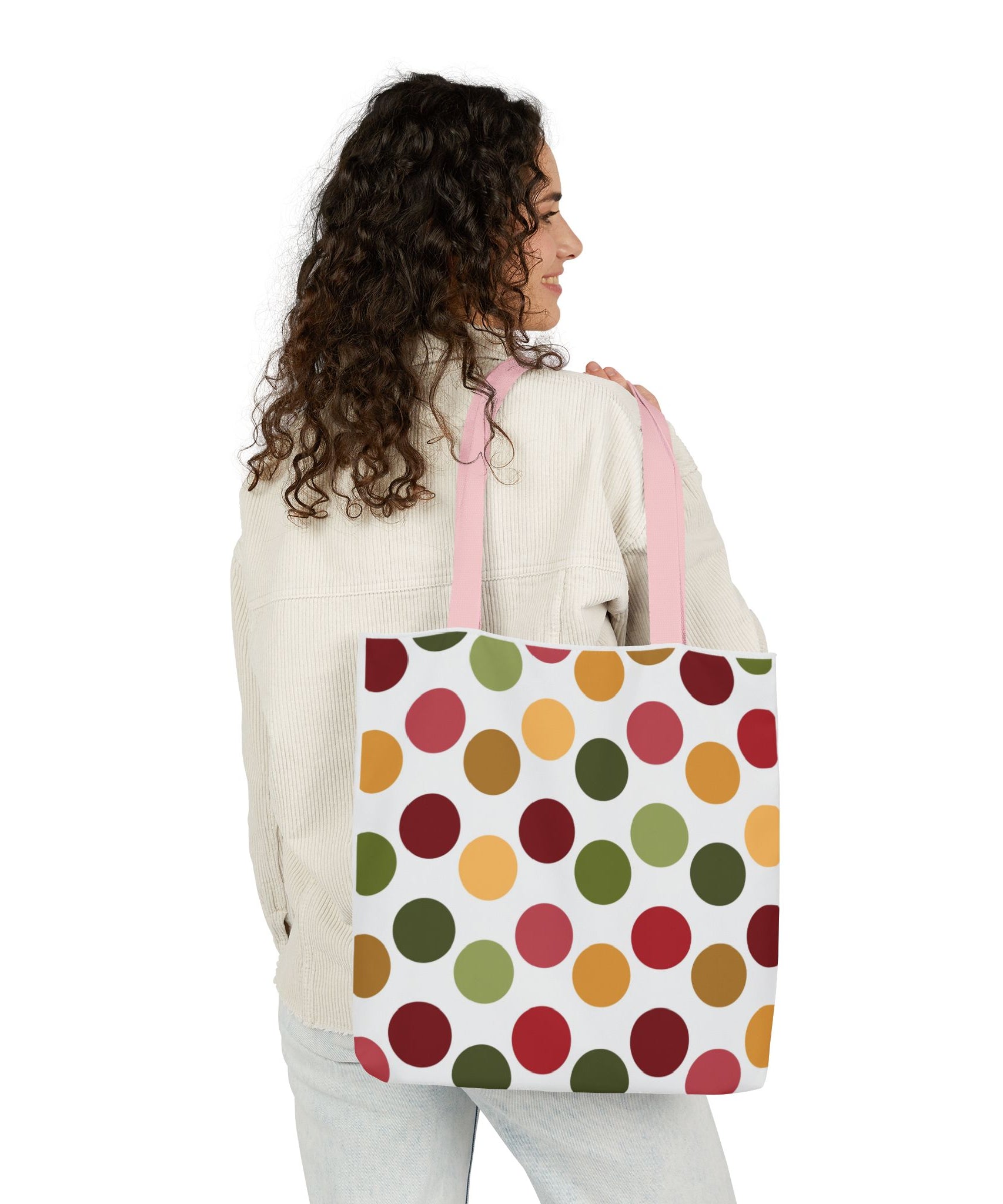 Colorful Polka Dot Canvas Tote Bag | Gallory Hive