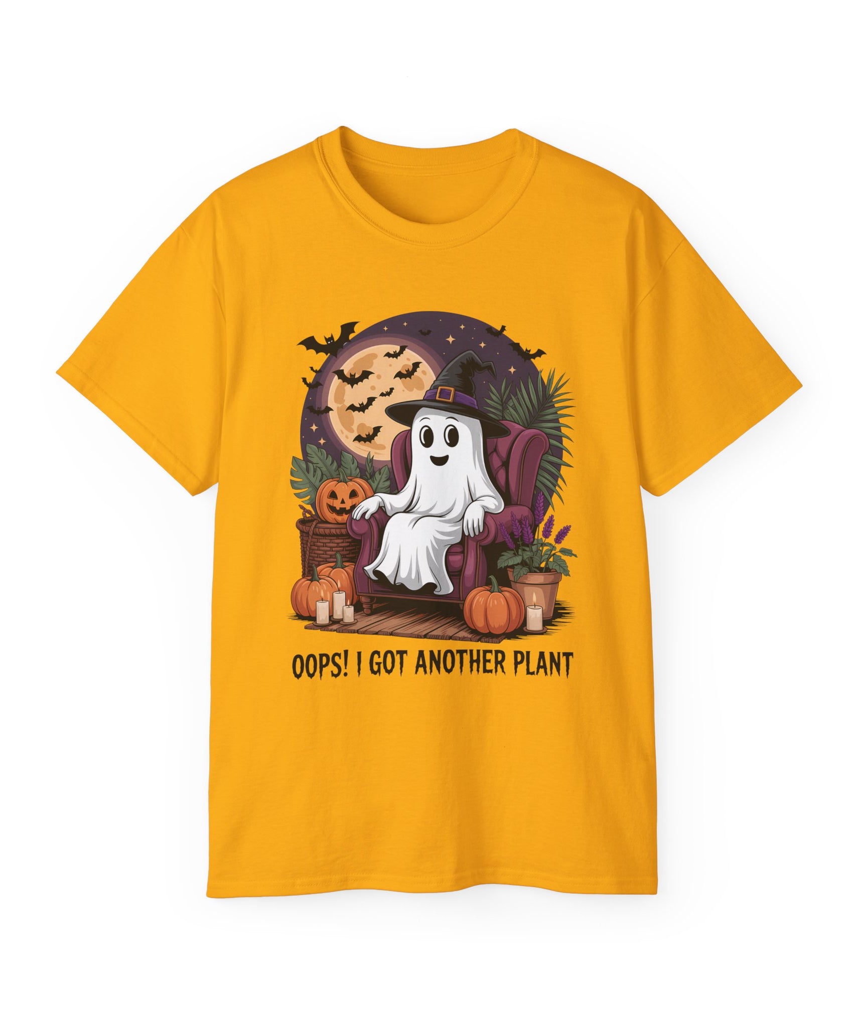 Halloween Plant Ghost Tee - Spooky Witch Design | Gallory Hive