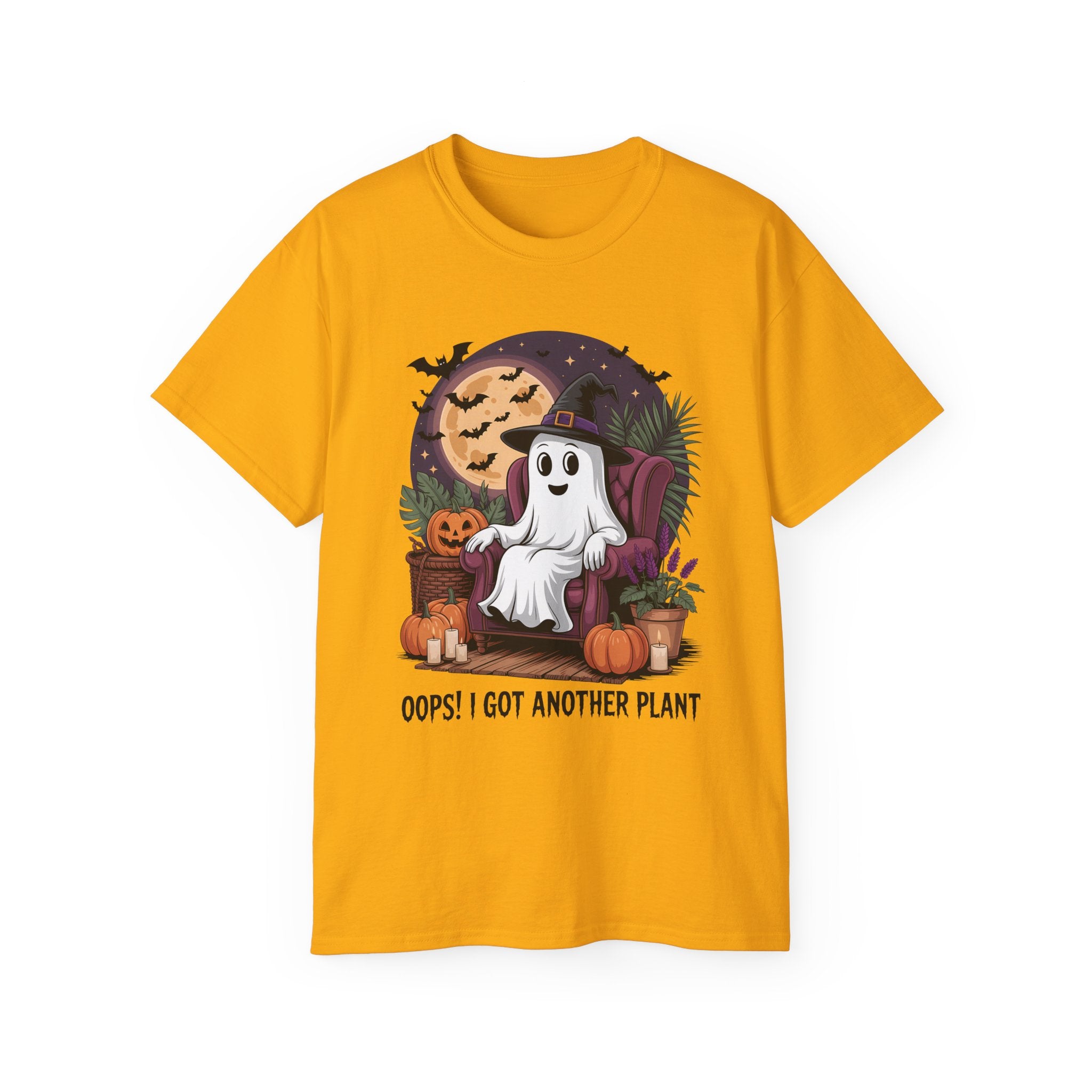 Halloween Plant Ghost Tee - Spooky Witch Design | Gallory Hive