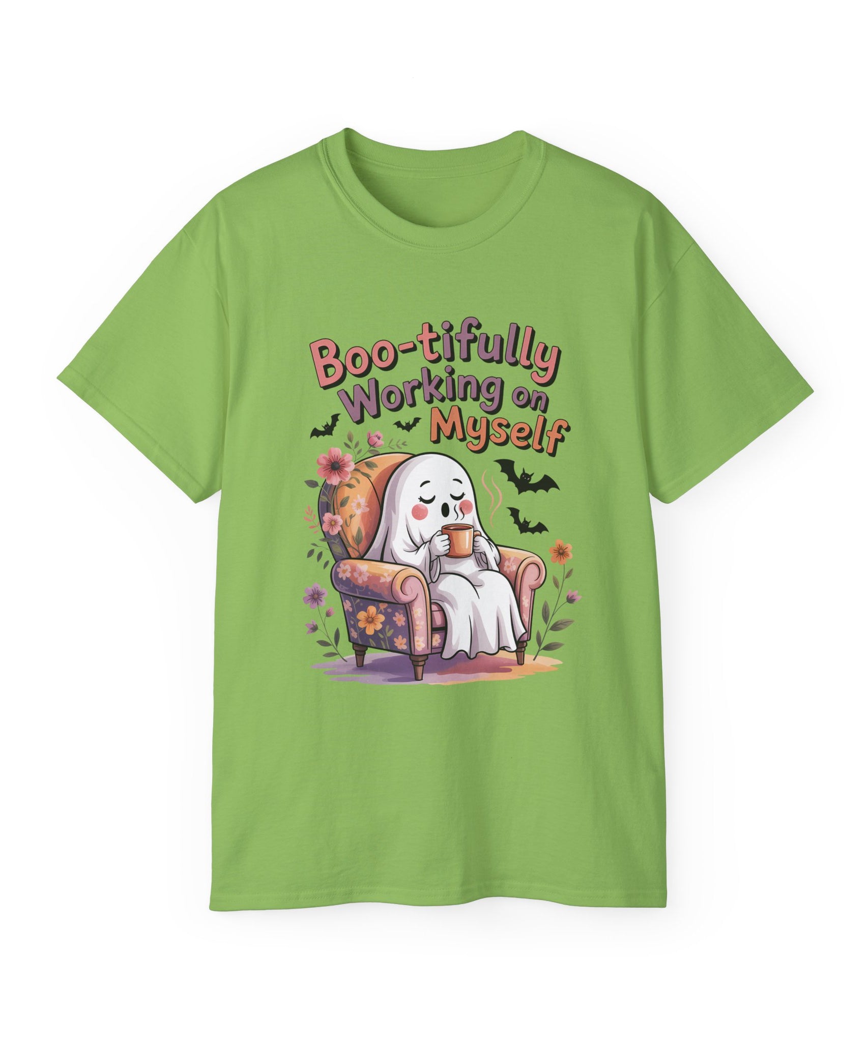Cute Ghost Working on Myself Tee | Gallory Hive
