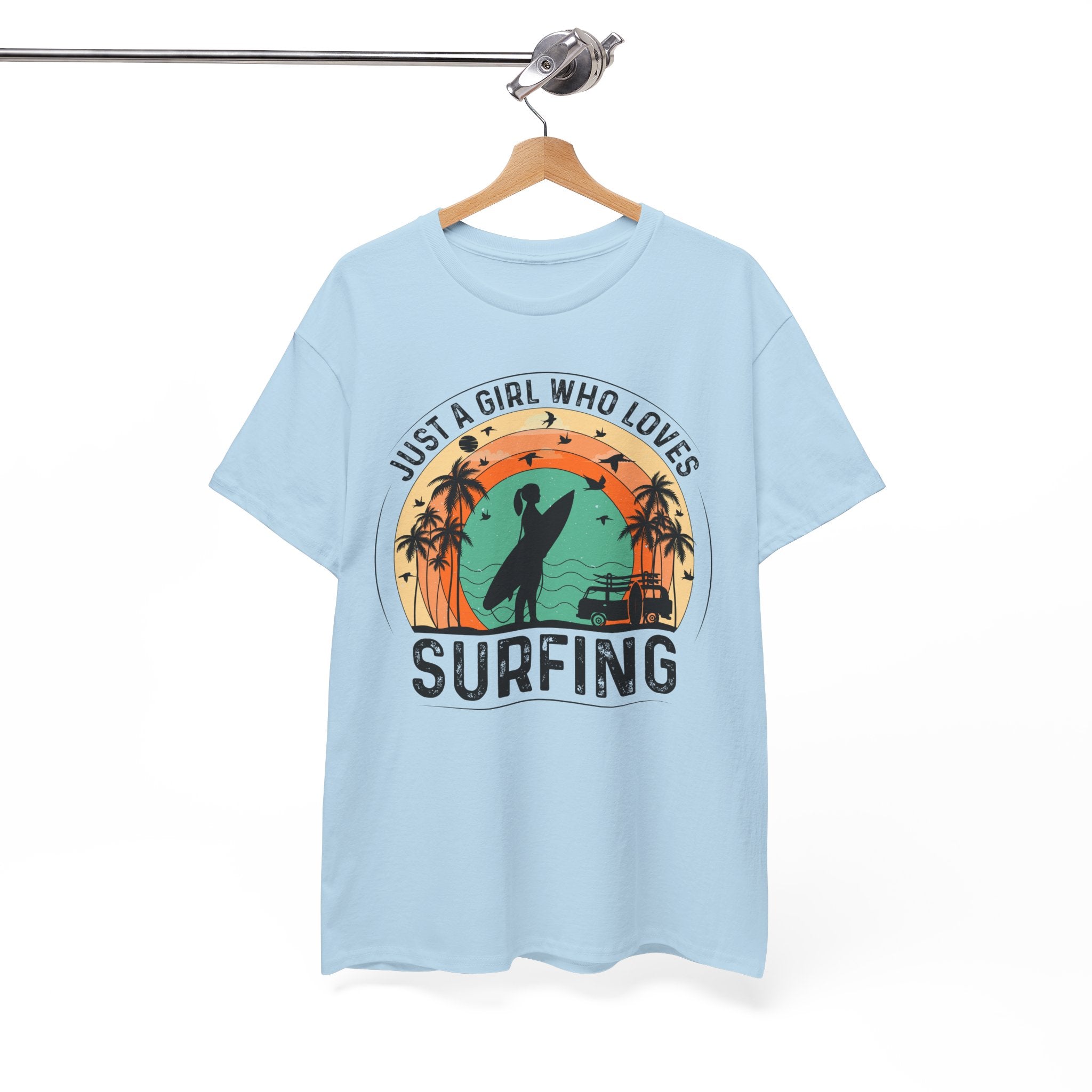 Beach Girl Surfing Retro Tee