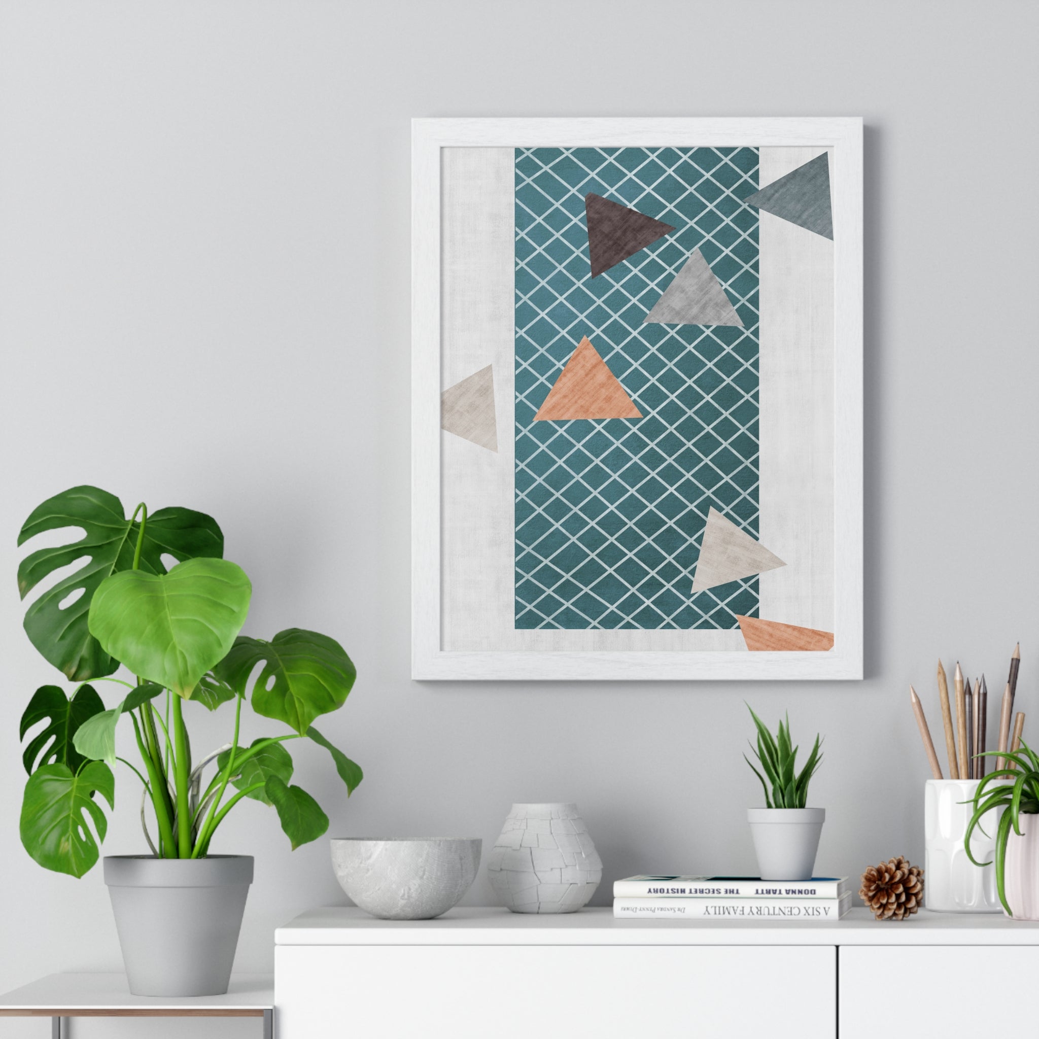 Cozy Abstract Carpet Texture Art on Wooden Framed Posters with Museum-Quality Matte Finish