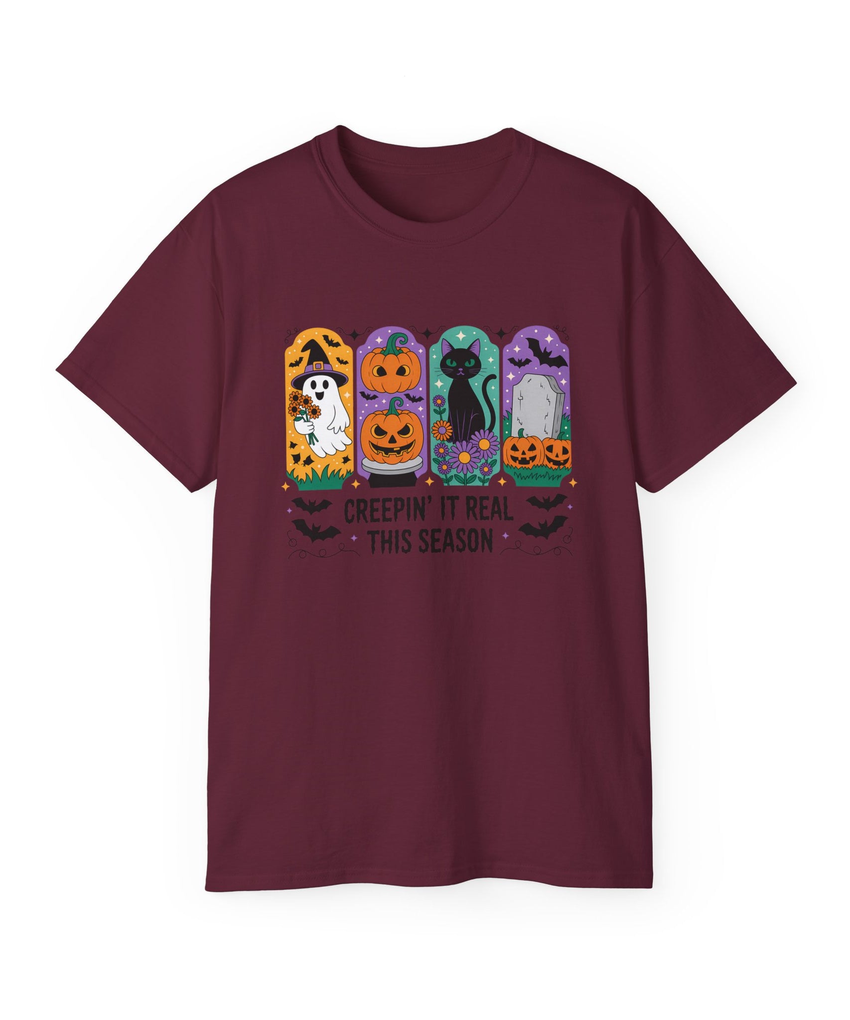 Halloween Vibes Ghost & Pumpkin Tee | Gallory Hive