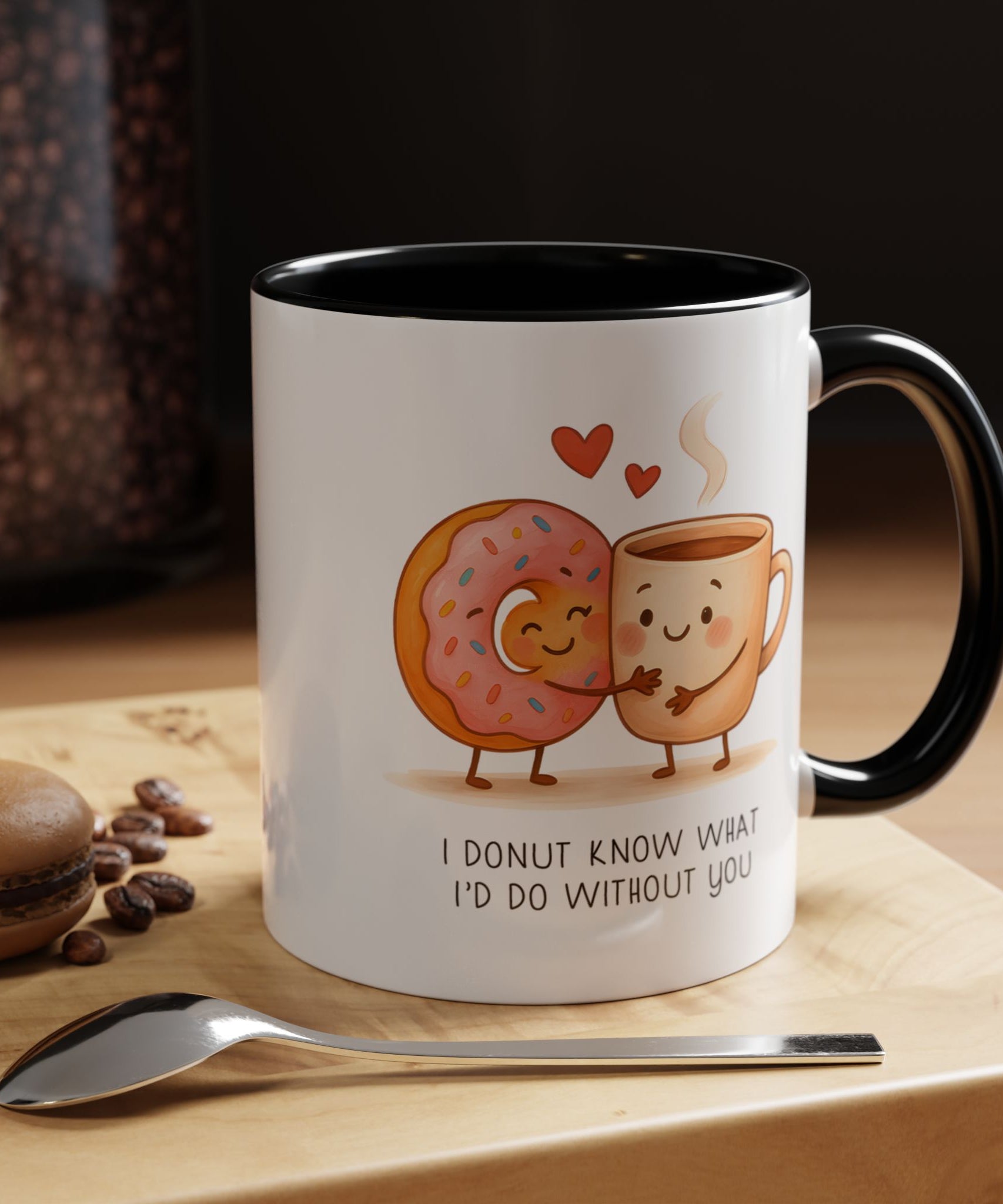 Cute Donut and Coffee Love Ceramic Mug | Gallory Hive