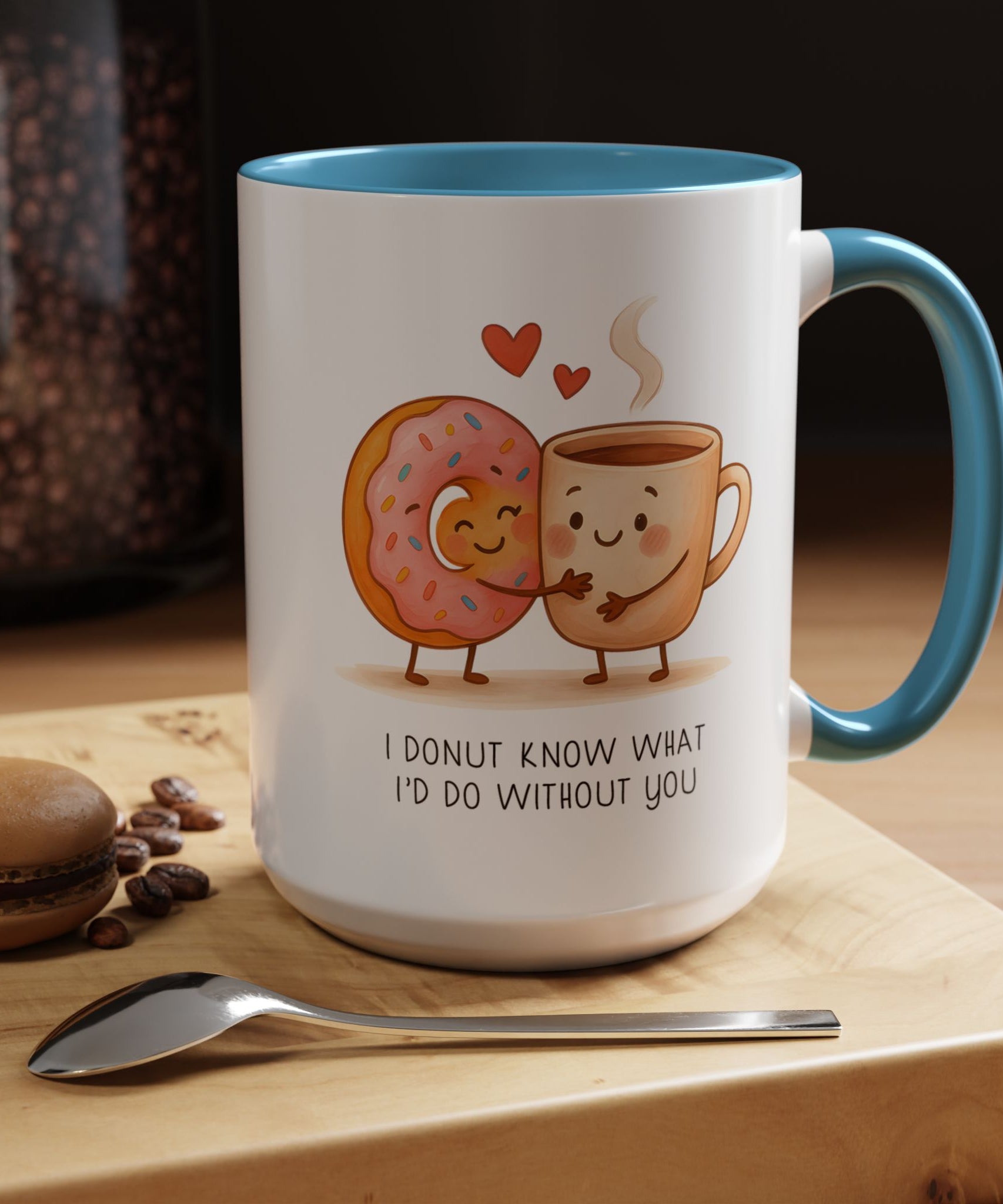 Cute Donut and Coffee Love Ceramic Mug | Gallory Hive