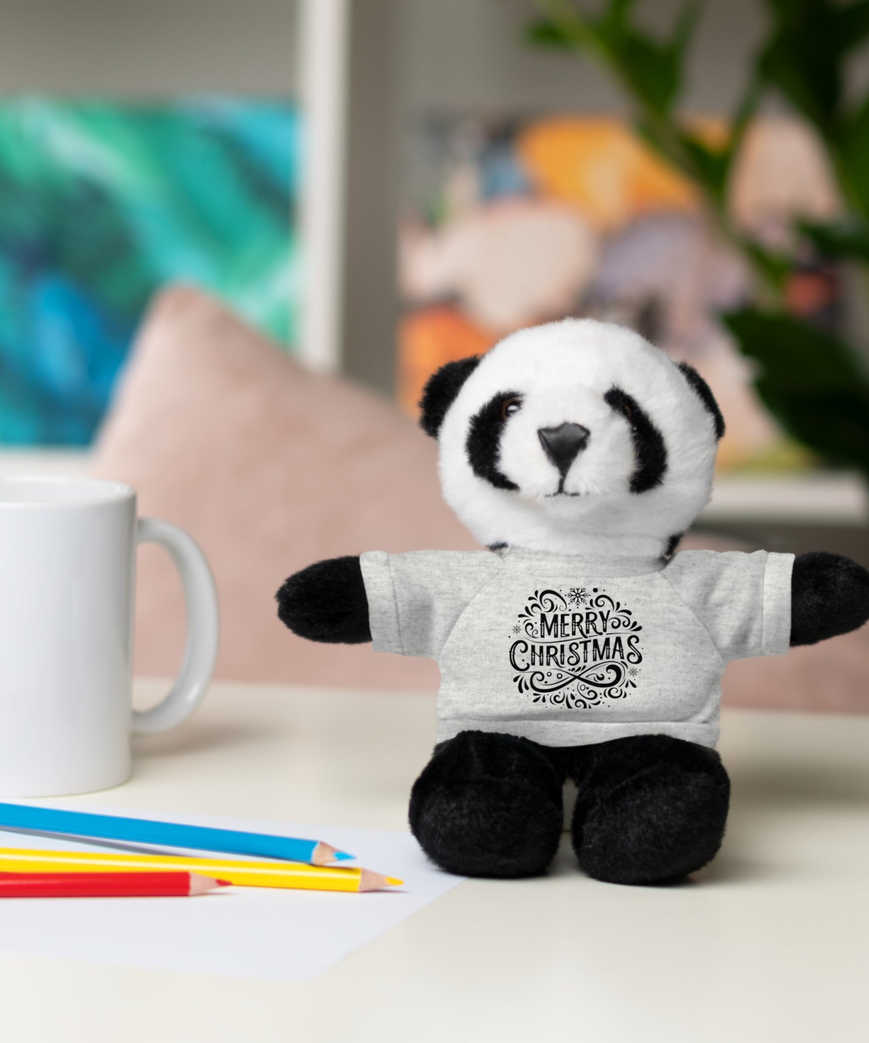 Festive Merry Christmas Stuffed Panda | Gallory Hive