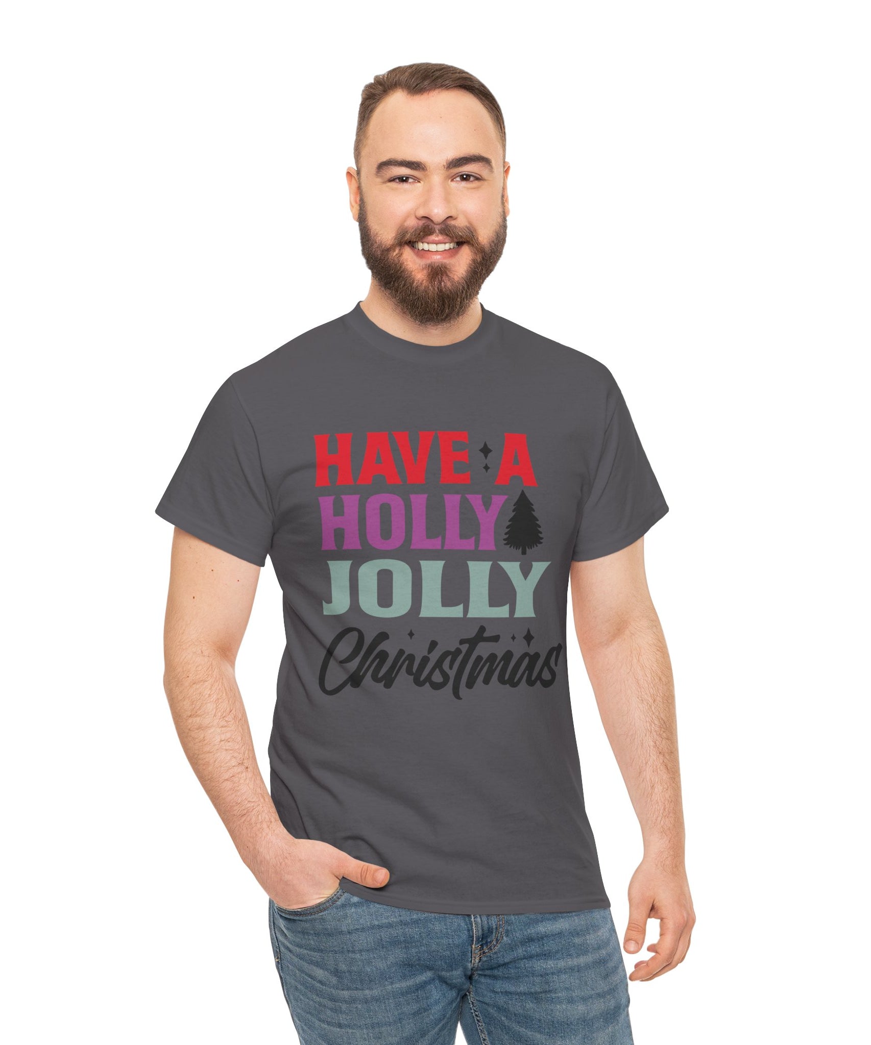 Festive Holly Jolly Christmas Graphic Tee | Gallory Hive