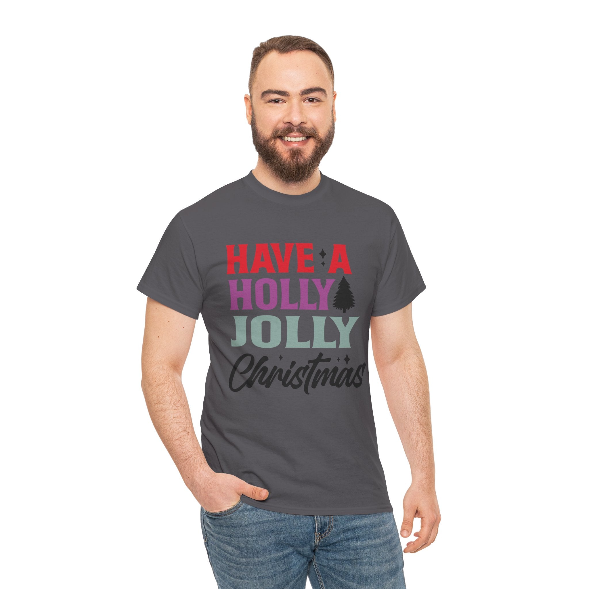 Festive Holly Jolly Christmas Graphic Tee | Gallory Hive