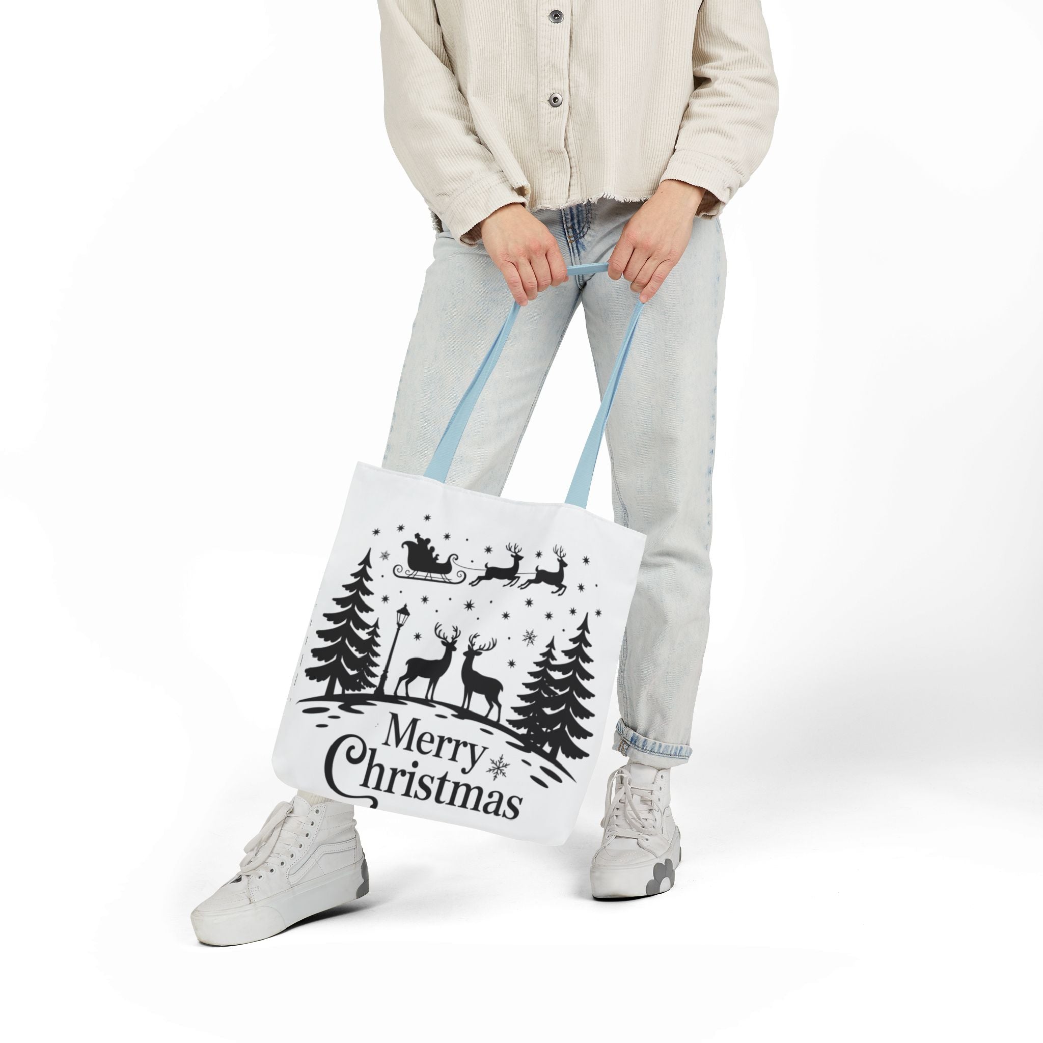 Merry Christmas Reindeer & Palm Trees Tote Bag