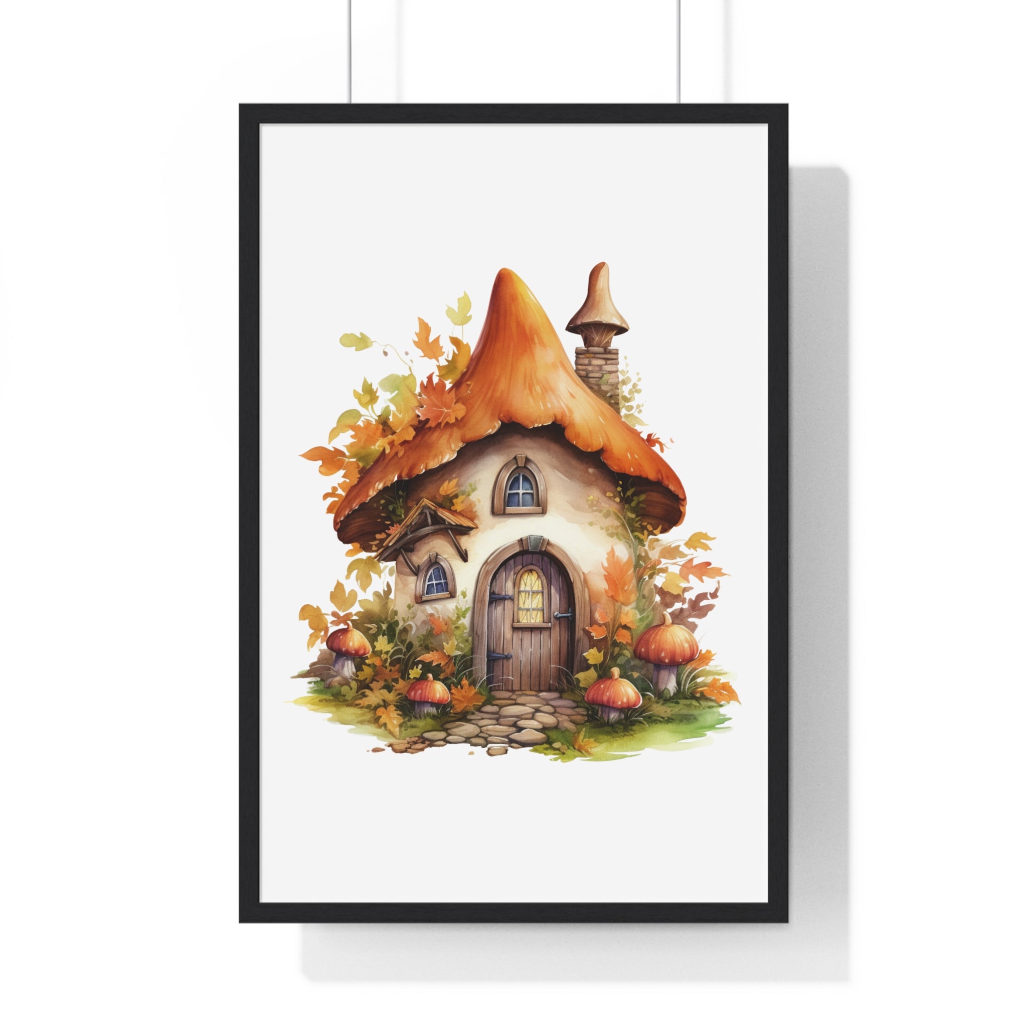 Autumn Mushroom House – Fantasy Woodland Wall Art | Gallory Hive