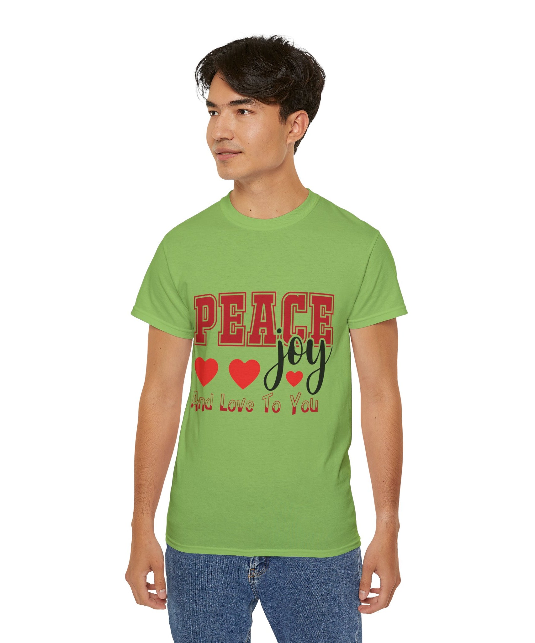Peace, Joy & Love Retro Christmas T-Shirt | Gallory Hive