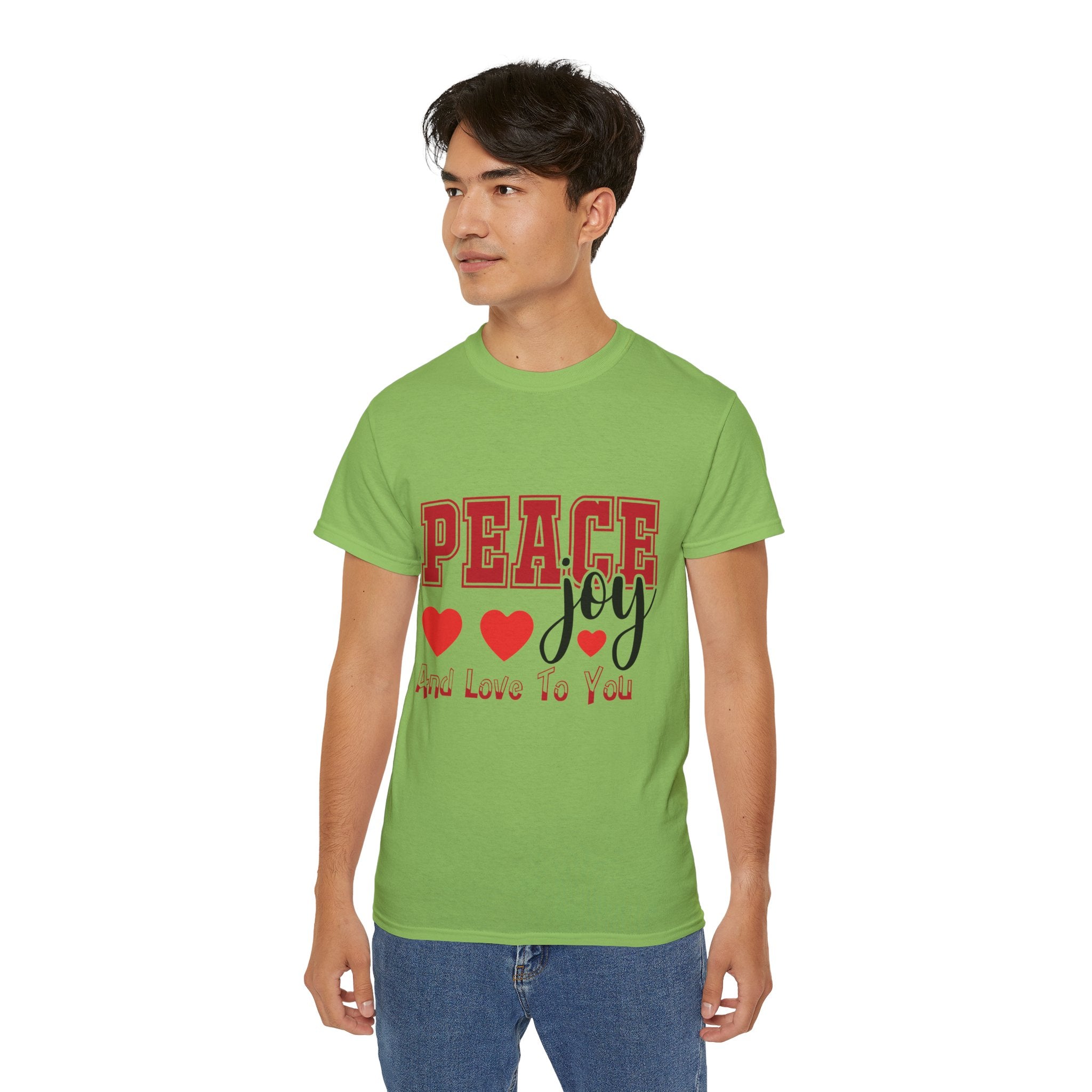 Peace, Joy & Love Retro Christmas T-Shirt | Gallory Hive