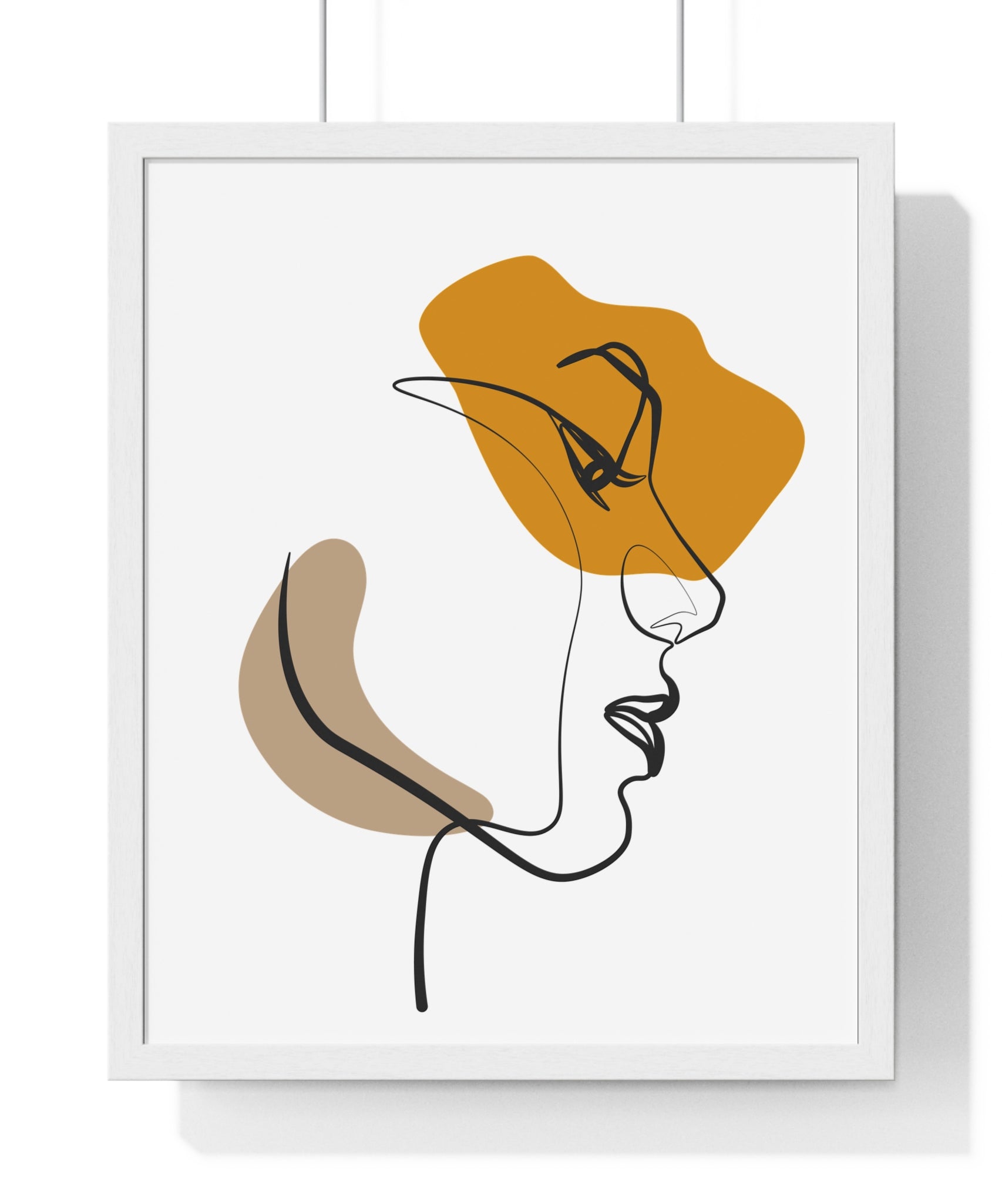 Abstract Profile Line Art – Framed Face Print