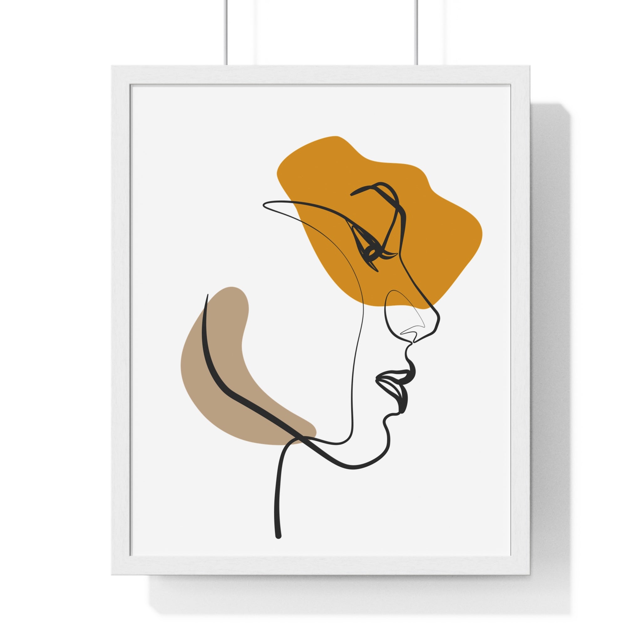 Abstract Profile Line Art – Framed Face Print